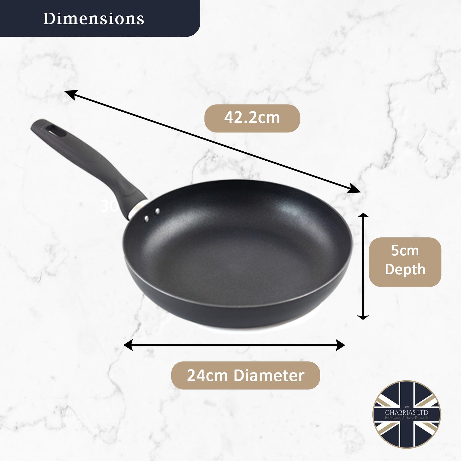 Chabrias Ltd Induction Cookware Nonstick Pots and Pans UK Made Saute Pan, Frying Pan with lid, Saucepan and Lid Deep Frying Pan/Skillet, Stay Cool Handle - Premium Kitchen from Chabrias Ltd - Just £14.24! Shop now at Chabrias Ltd