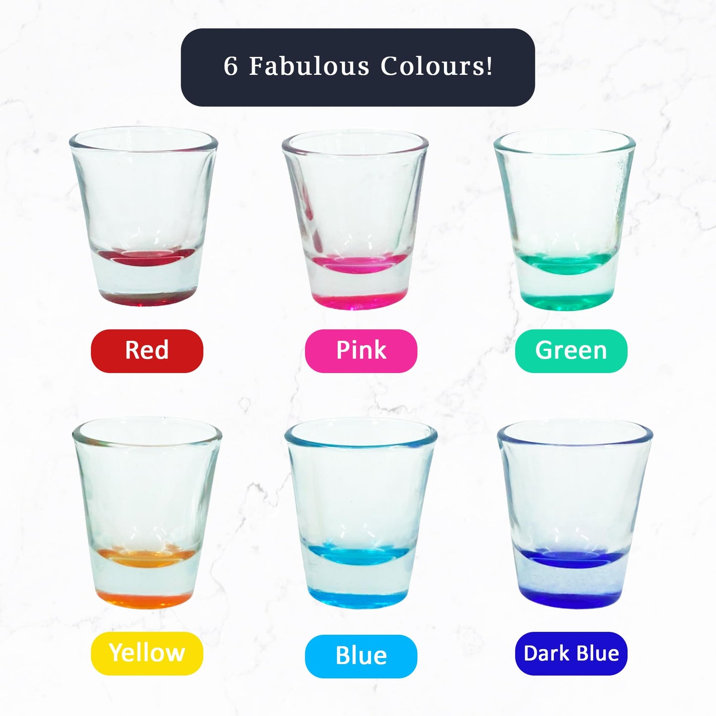 Chabrias Ltd 6 Colour Heavy Base Shot Glass Set, 44ml Shot Glass, Shot Glasses, Vodka, Whisky, Sambuca, Shots, Party Shot Glasses, Shot Glasses Set, Glass Shot Glasses, Espresso Shot Glass, Shot Cups - Premium Kitchen from Chabrias Ltd - Just £18.04! Shop now at Chabrias Ltd