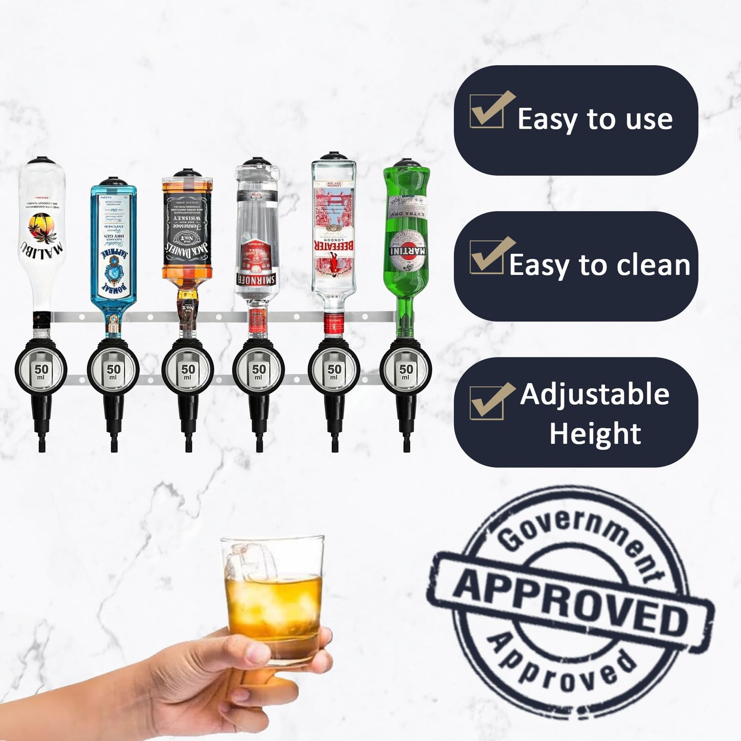 6 Bottle Wall Bar, Professional Optic, 50ml - Premium Home from Chabrias Ltd - Just £72.99! Shop now at Chabrias Ltd