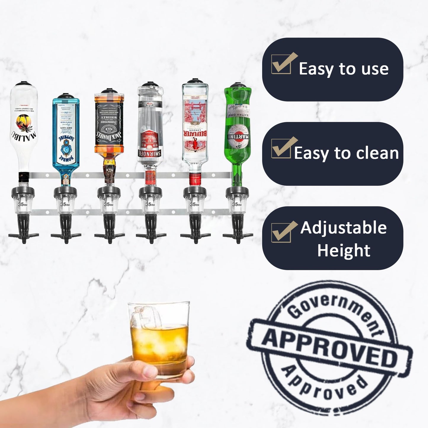 6 Bottle Wall Bar, Traditional Optic, 35ml - Premium Home from Chabrias Ltd - Just £45.99! Shop now at Chabrias Ltd