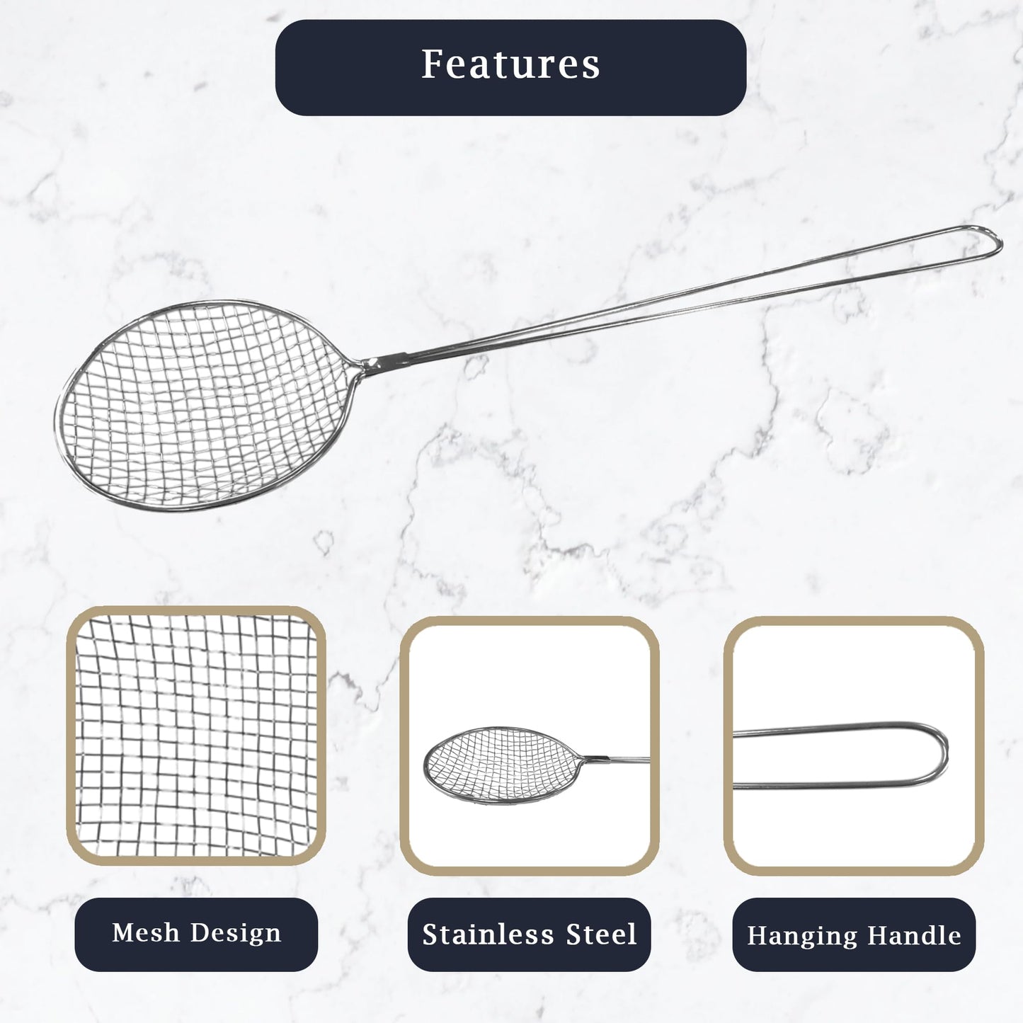 Samuel Groves Chip Basket, Wire Basket, Deep Frying Basket, Round Chip Basket, Draining Basket, Multi-Purpose Frying Baske, Blanching Basket - Premium Home from Samuel Groves - Just £7.59! Shop now at Chabrias Ltd