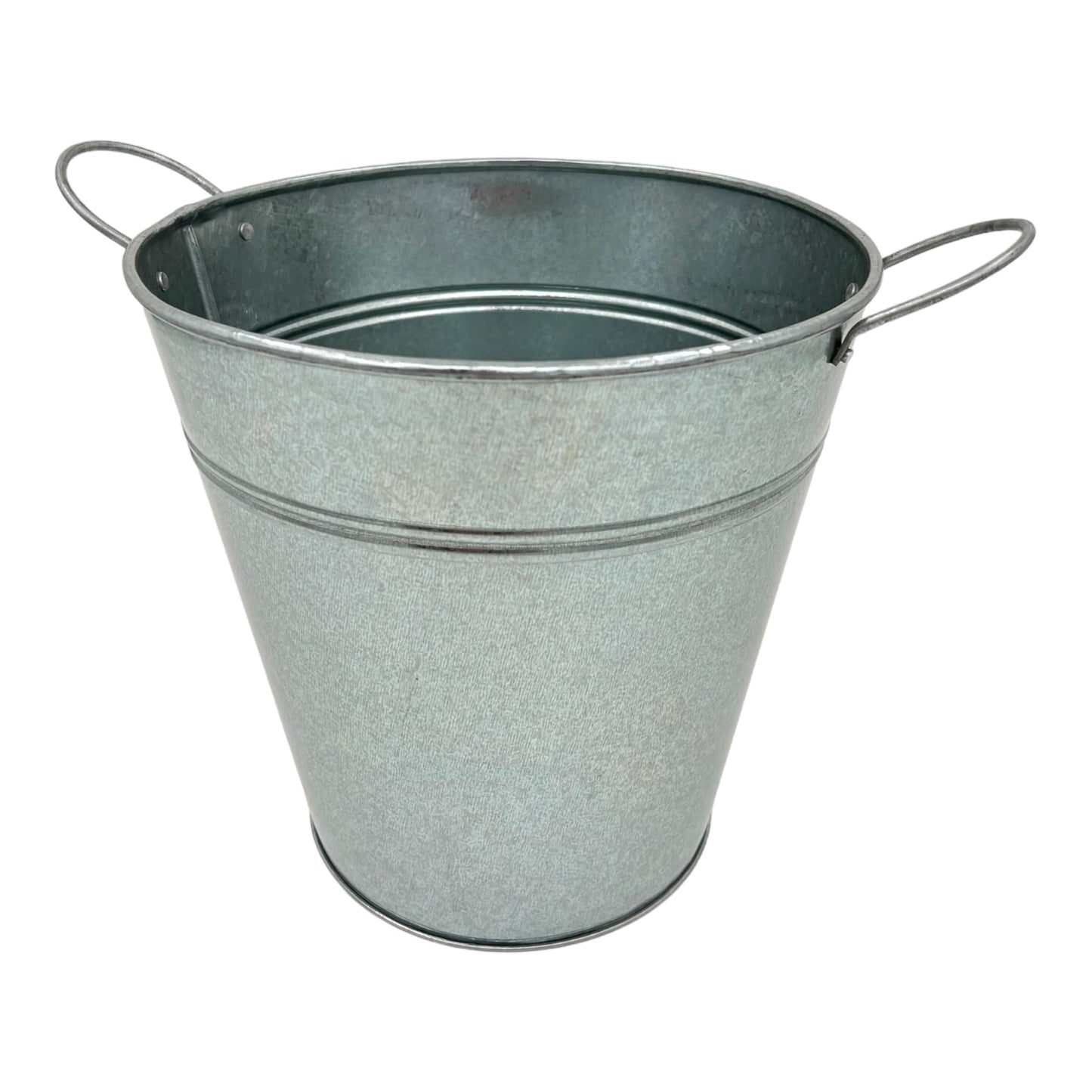 Galvanized Ice Bucket - 10" Diameter | Rustic Vintage Design | Premium Quality | Two Metal Handles for Easy Mobility - Premium Kitchen from Chabrias Ltd - Just £9.49! Shop now at Chabrias Ltd