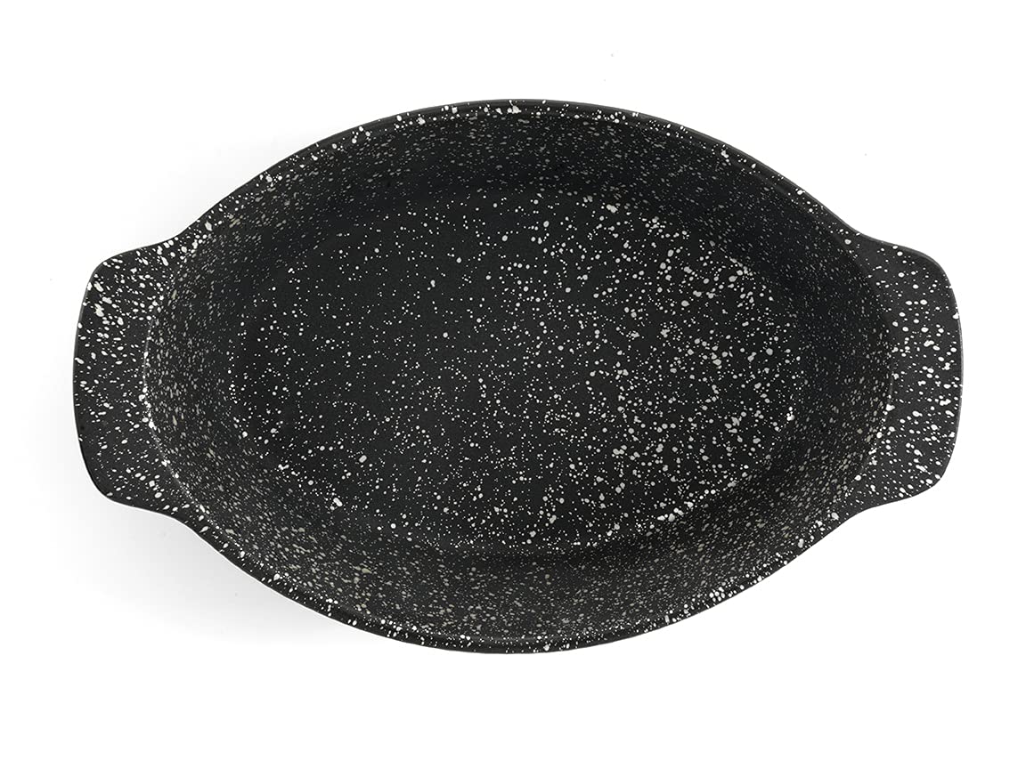 Non Stick ILAG Coating Black Silver Speckle Ceramic Roaster Casserole Dishes - Premium Kitchen from Chabrias Ltd - Just £9.45! Shop now at Chabrias Ltd