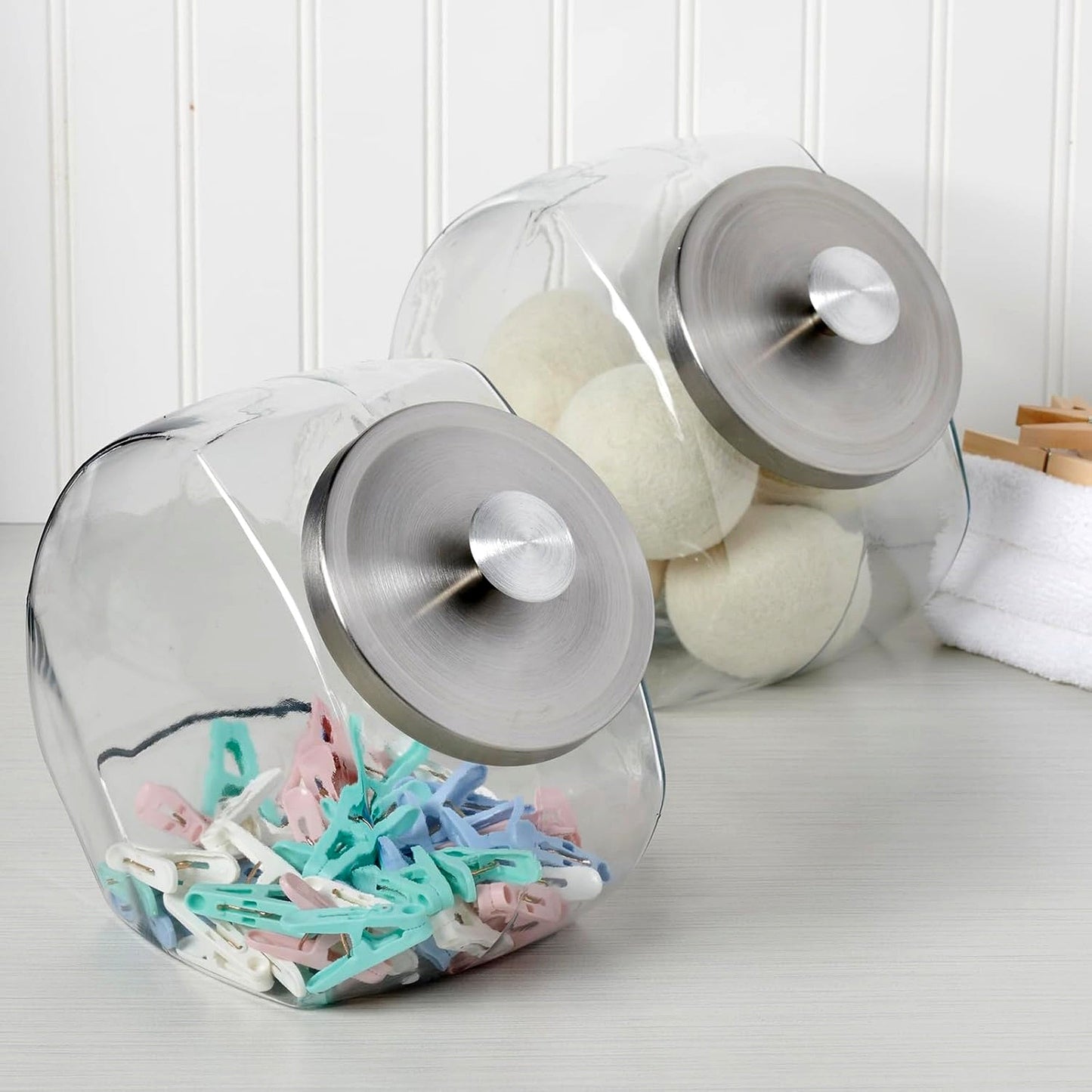 Penny Glass Jar with Chrome Lid, 1 Gallon (4 pack) - Premium Home from Chabrias Ltd - Just £79.99! Shop now at Chabrias Ltd