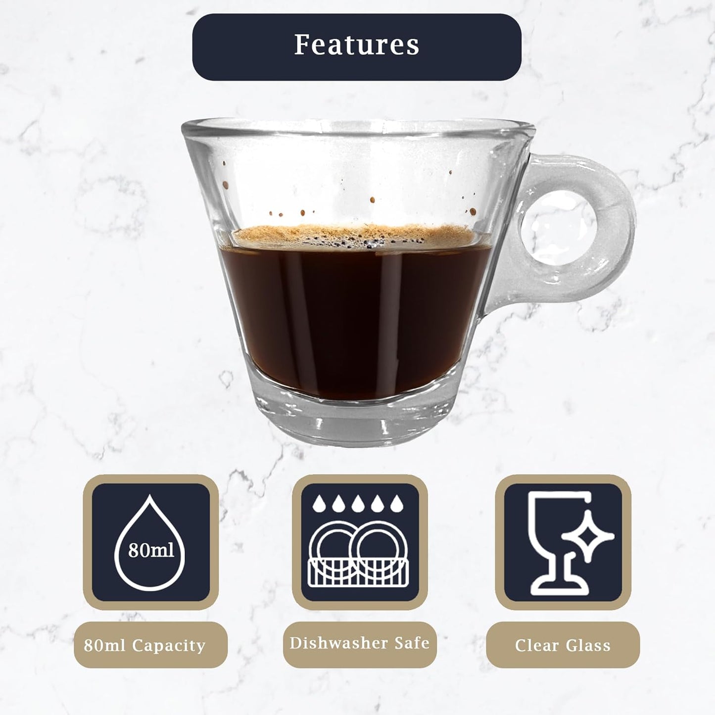 Conic Espresso Cup, 80ml (6 pack) - Premium Kitchen from Chabrias Ltd - Just £12.99! Shop now at Chabrias Ltd