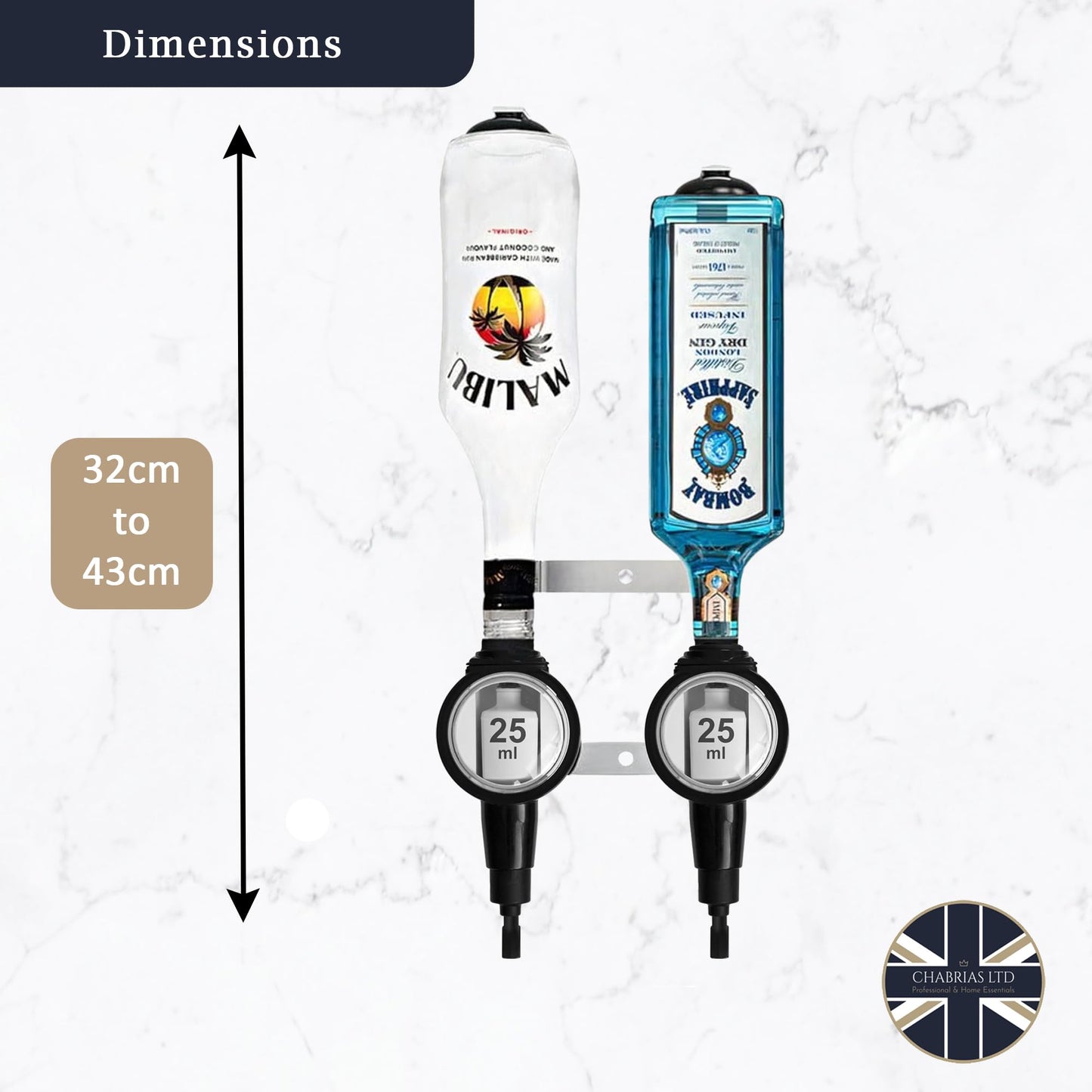 2 Bottle Wall Bar, Professional Optic, 25ml - Premium Home from Chabrias Ltd - Just £22.99! Shop now at Chabrias Ltd