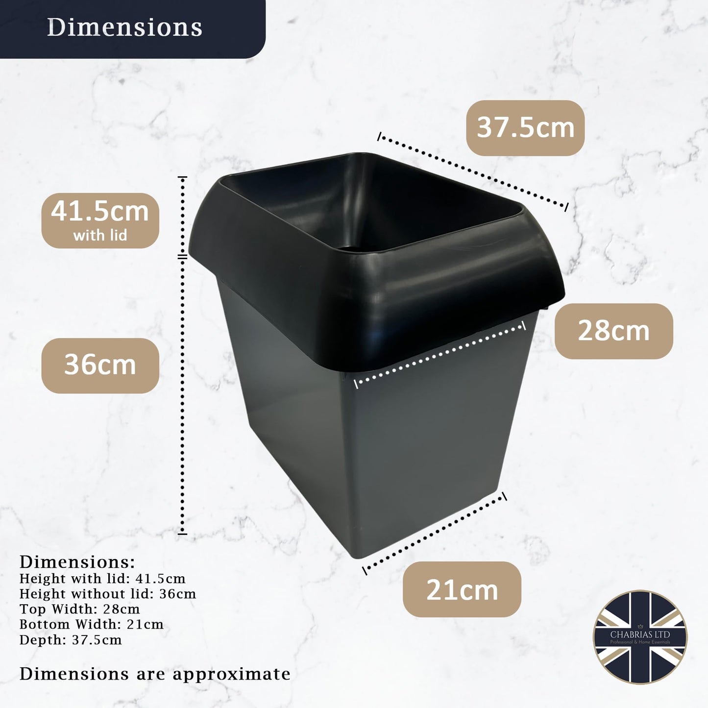 Set of 4, 30 Litre Recycling Bin with Lid & Stickers Included - Premium Bins from Chabrias Ltd - Just £74.99! Shop now at Chabrias Ltd
