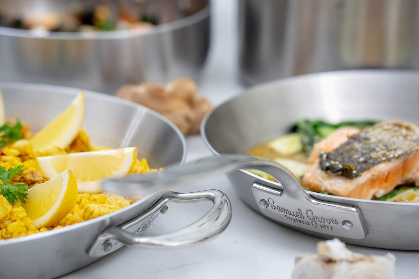 Samuel Groves - Classic Stainless Steel Tri-Ply Frying Pan - Rapid Heat Distribution - Suitable for All Hobs, Including Induction Made in England - Premium Kitchen from Samuel Groves - Just £66.50! Shop now at Chabrias Ltd