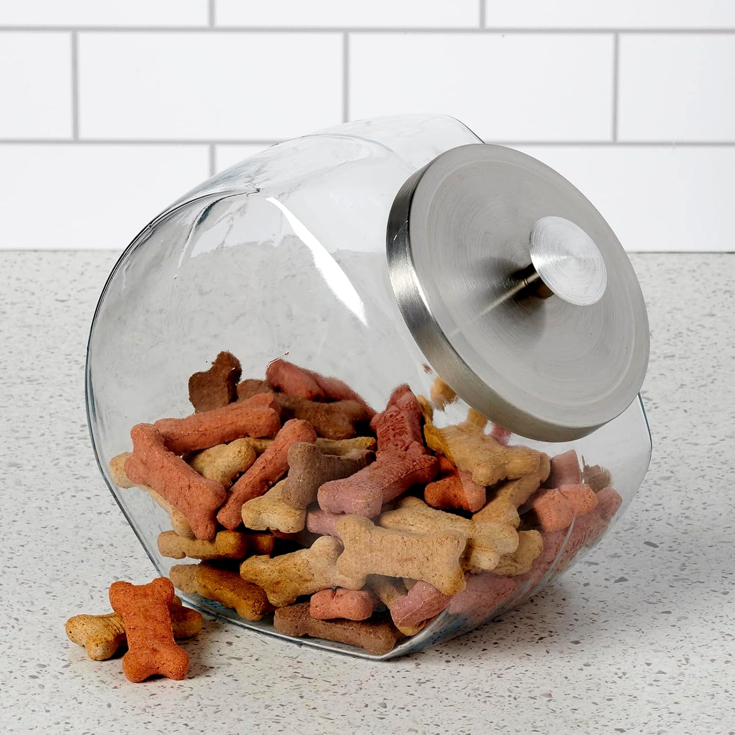 Penny Glass Jar with Chrome Lid, 1 Gallon (4 pack) - Premium Home from Chabrias Ltd - Just £79.99! Shop now at Chabrias Ltd