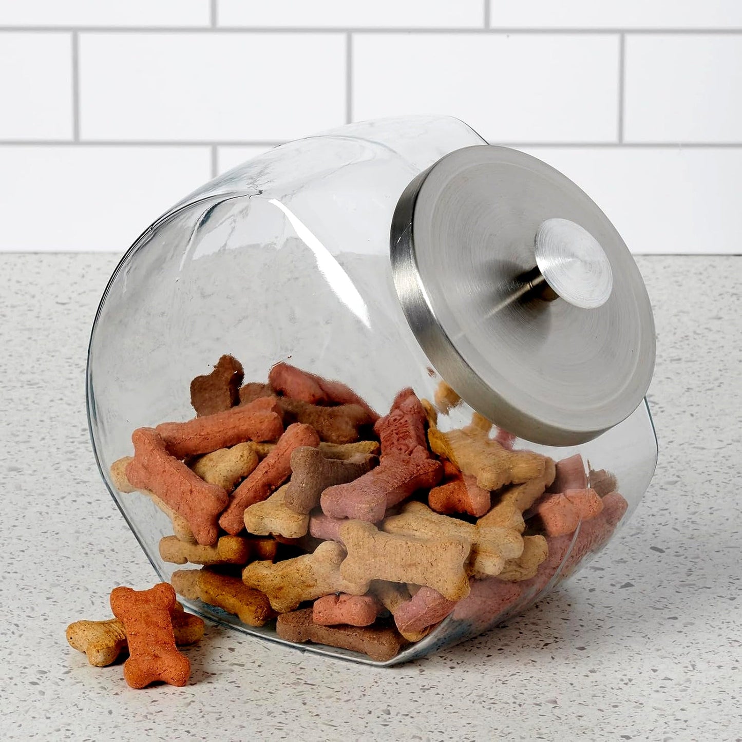 Penny Glass Jar with Chrome Lid, 0.5 Gallon (4 pack) - Premium Home from Chabrias Ltd - Just £54.99! Shop now at Chabrias Ltd