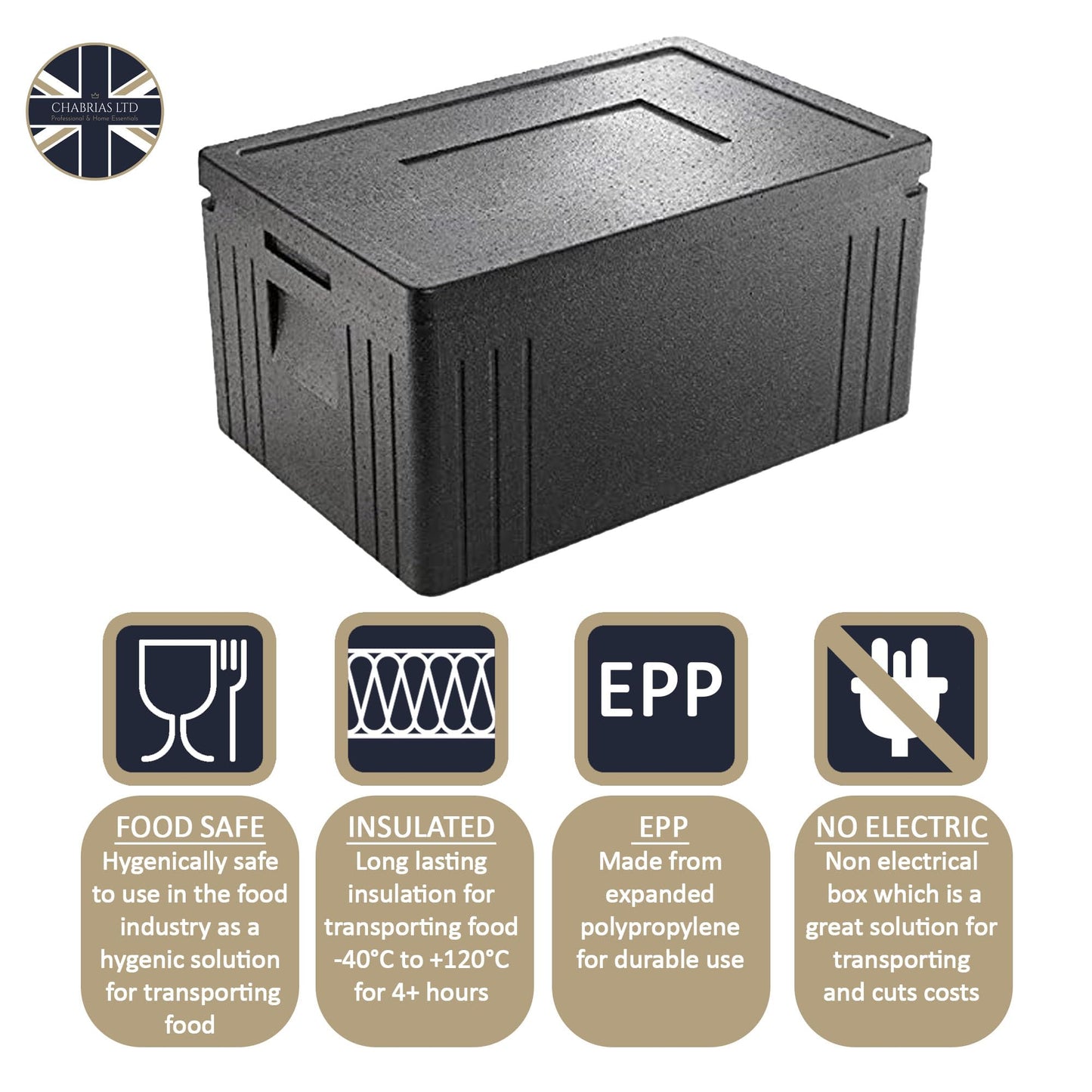 Insulated Thermal Box Food Take Away, 45 Litres - Premium Food Storage Boxes from Chabrias Ltd - Just £38.99! Shop now at Chabrias Ltd