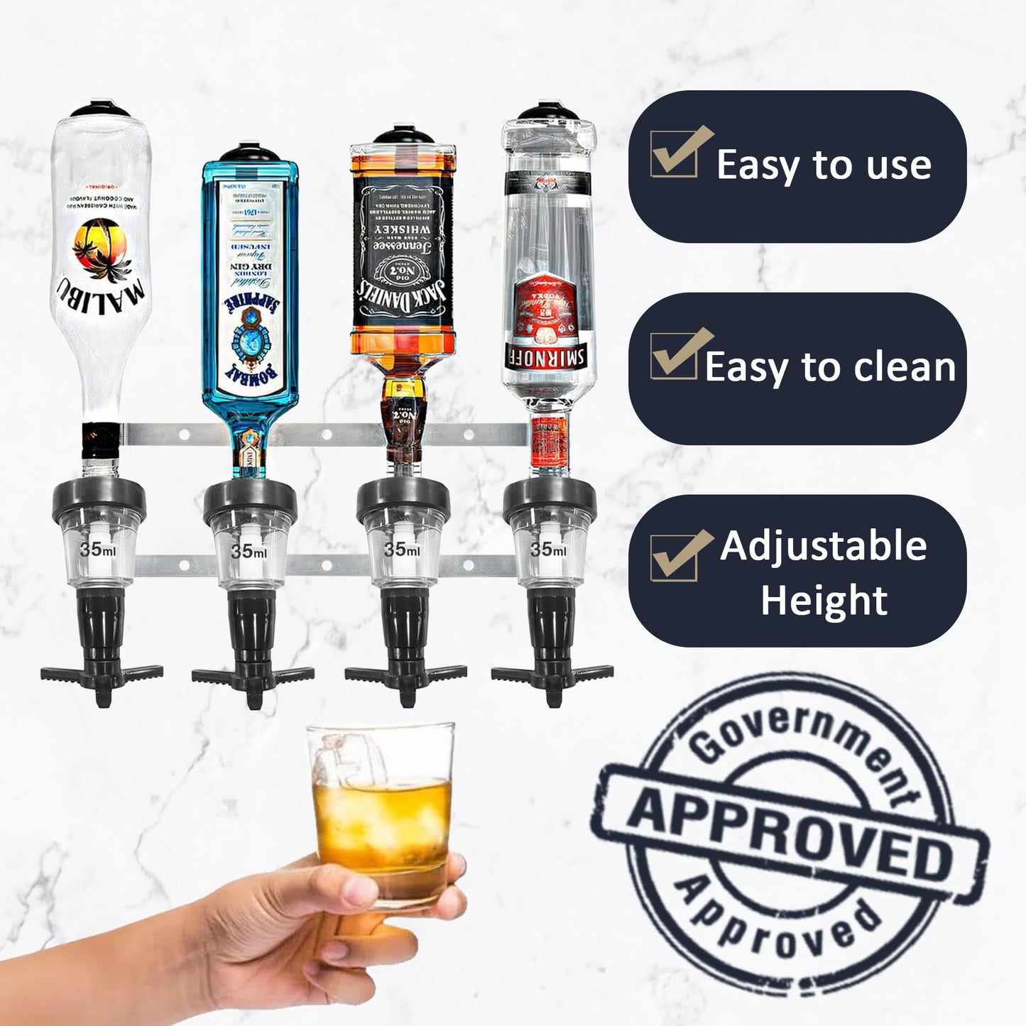 4 Bottle Wall Bar, Traditional Optic, 35ml - Premium Home from Chabrias Ltd - Just £34.99! Shop now at Chabrias Ltd
