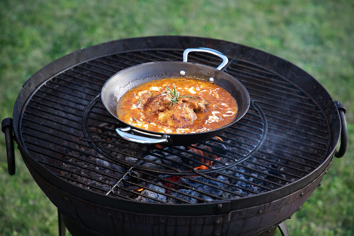 Samuel Groves Professional Seasoned Carbon Steel Range Frying Pan, Balti Dish, Paella Pan and BBQ Melting Pot, Indestructible Construction for Cooking Any Dish UK Made - Premium Kitchen from Samuel Groves - Just £33.25! Shop now at Chabrias Ltd