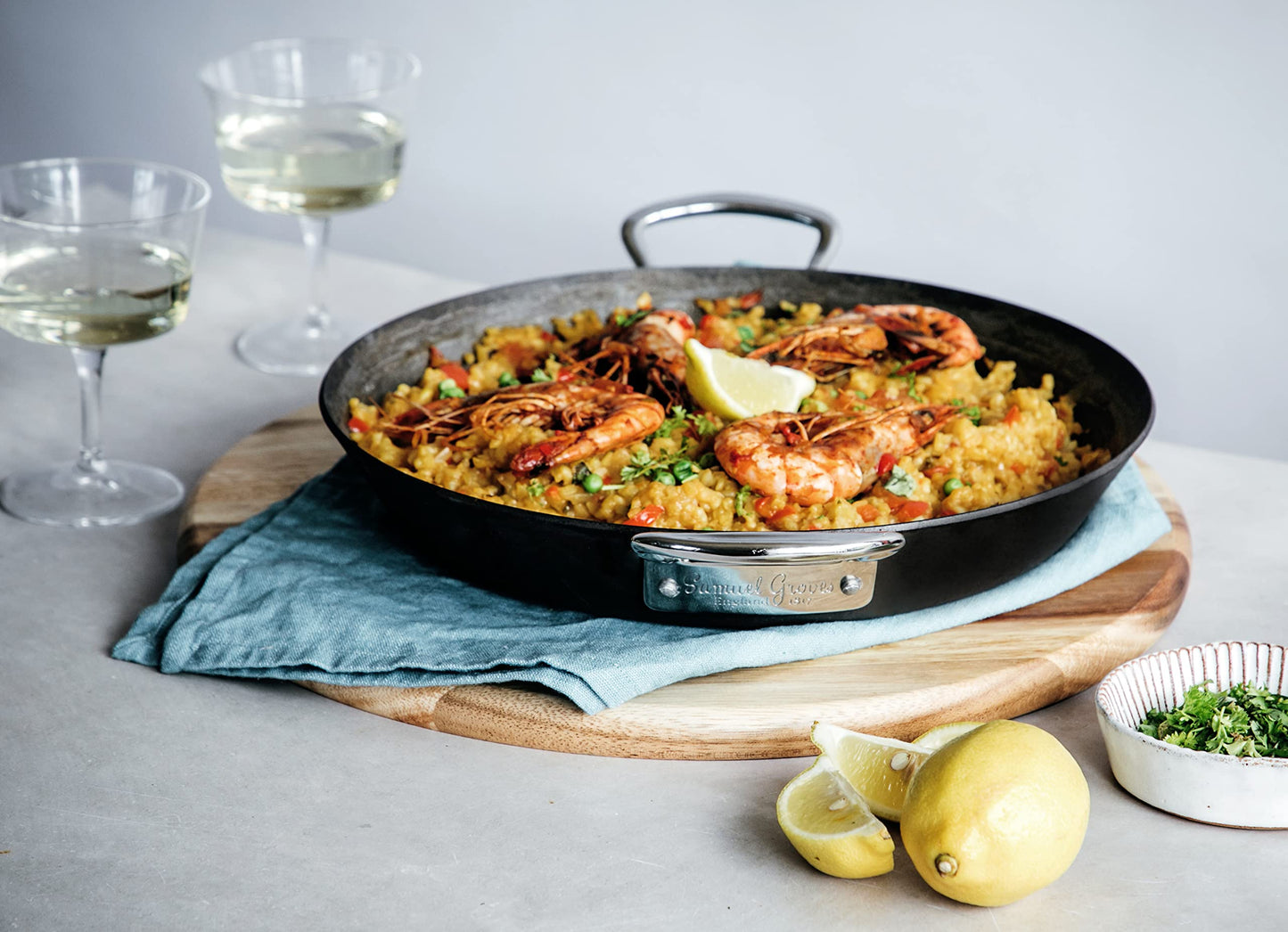 Samuel Groves Professional Seasoned Carbon Steel Range Frying Pan, Balti Dish, Paella Pan and BBQ Melting Pot, Indestructible Construction for Cooking Any Dish UK Made - Premium Kitchen from Samuel Groves - Just £33.25! Shop now at Chabrias Ltd