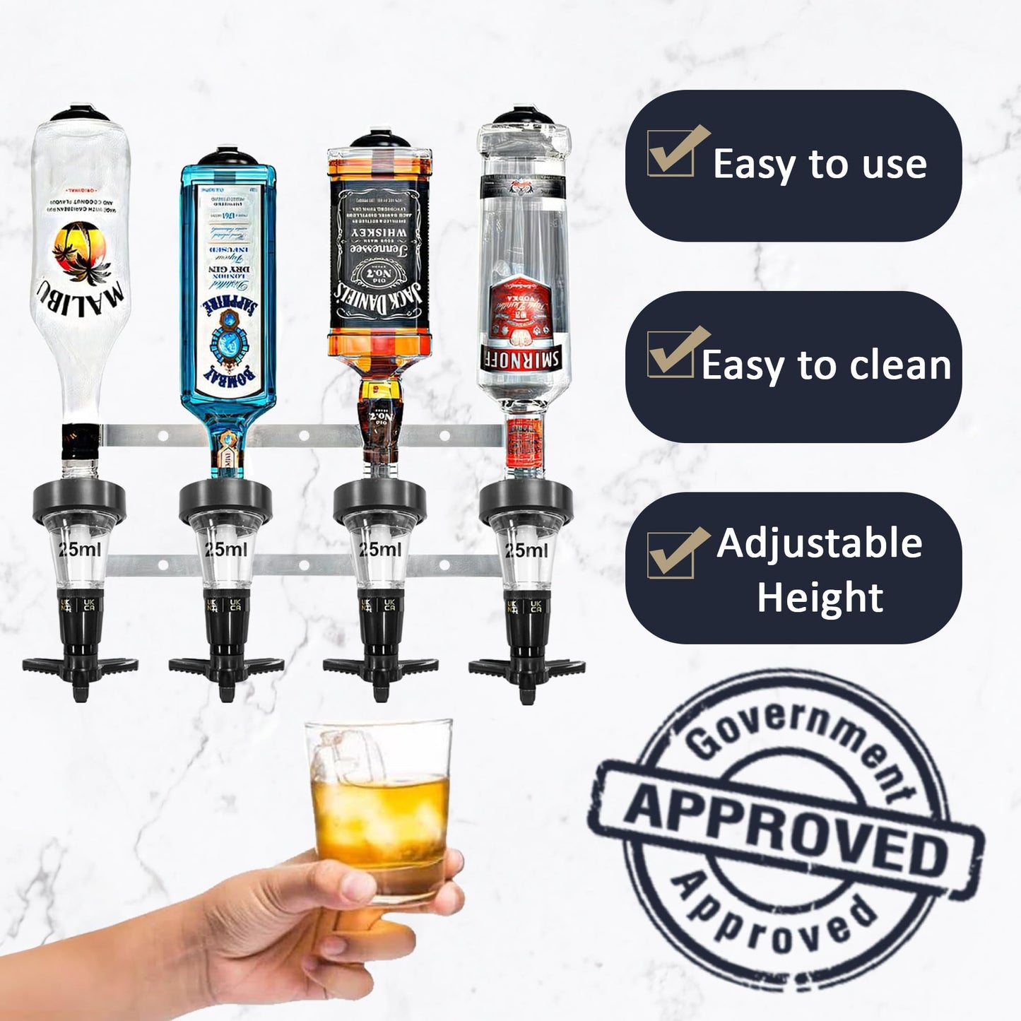4 Bottle Wall Bar, Traditional Optic, 25ml - Premium Home from Chabrias Ltd - Just £29.99! Shop now at Chabrias Ltd
