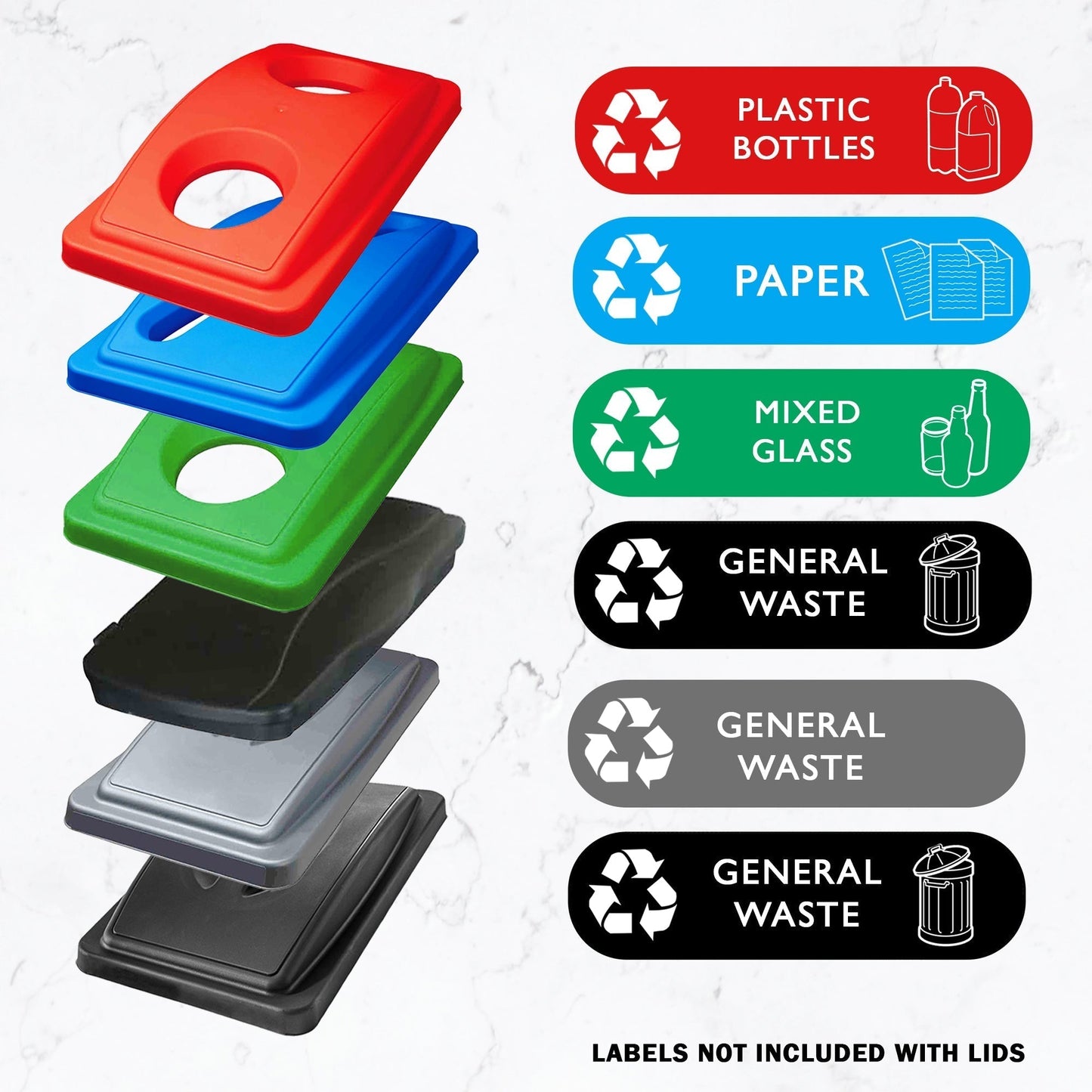 60 Litre Slim Bin Grey Base & Blue Paper Slot Lid - Premium Recycling Bin from Chabrias Ltd - Just £74.99! Shop now at Chabrias Ltd
