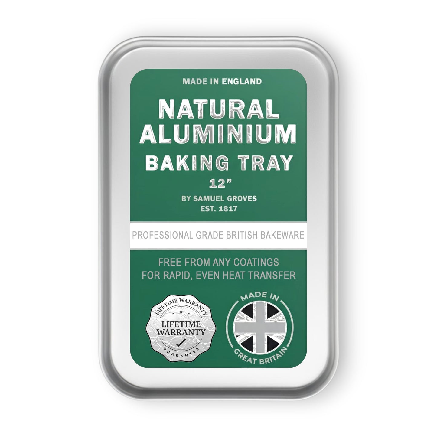 Samuel Groves Professional Aluminium Baking Tray - 12" - Made in England - Premium Kitchen from Chabrias Ltd - Just £12.99! Shop now at Chabrias Ltd
