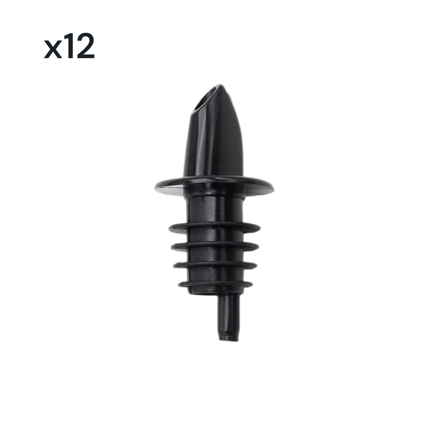 Free Flow Pourers, Black (12) - Premium Kitchen from Chabrias Ltd - Just £6.99! Shop now at Chabrias Ltd