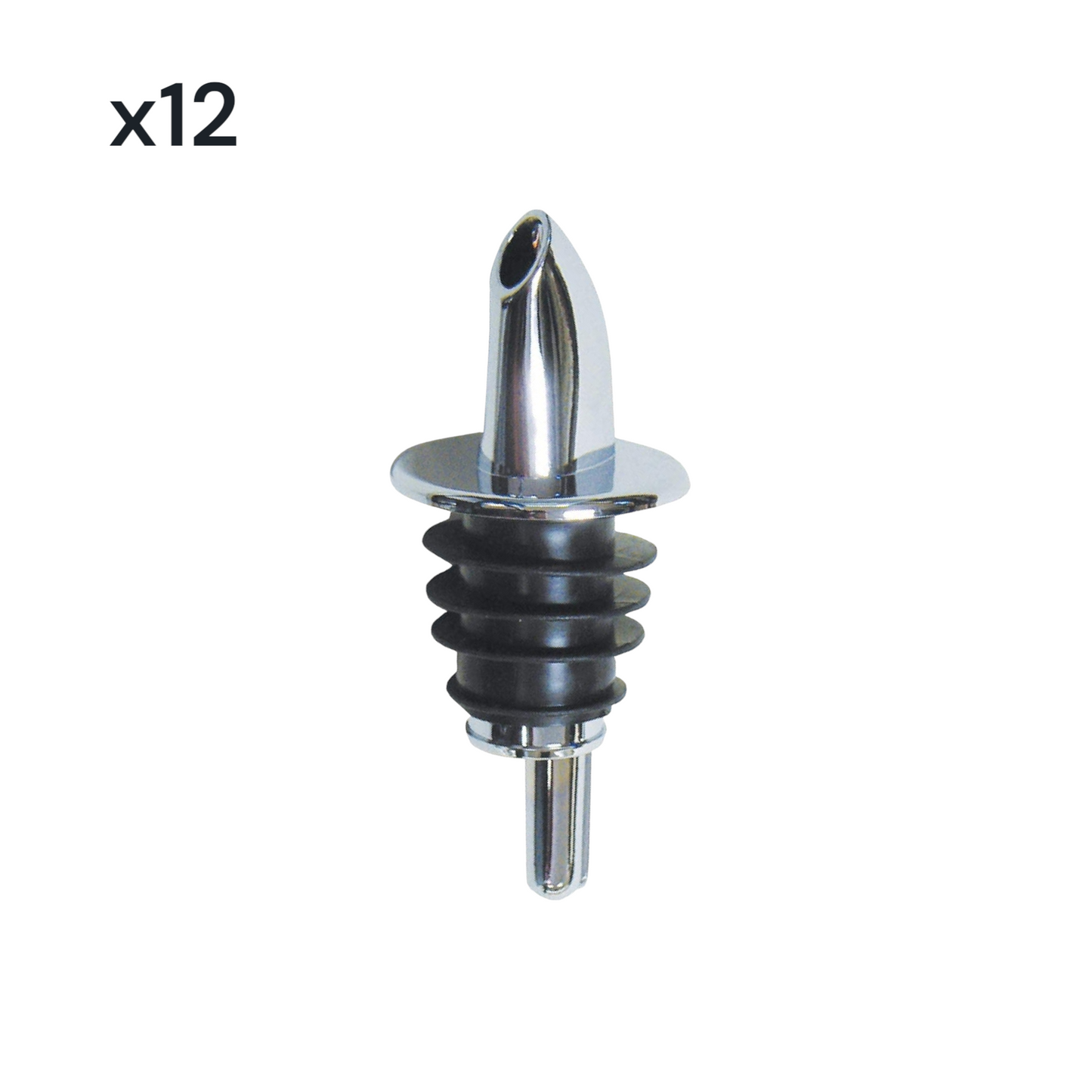 Free Flow Pourer, Chrome, No Collar, Medium Flow (x12) - Premium Home from Chabrias Ltd - Just £8.99! Shop now at Chabrias Ltd