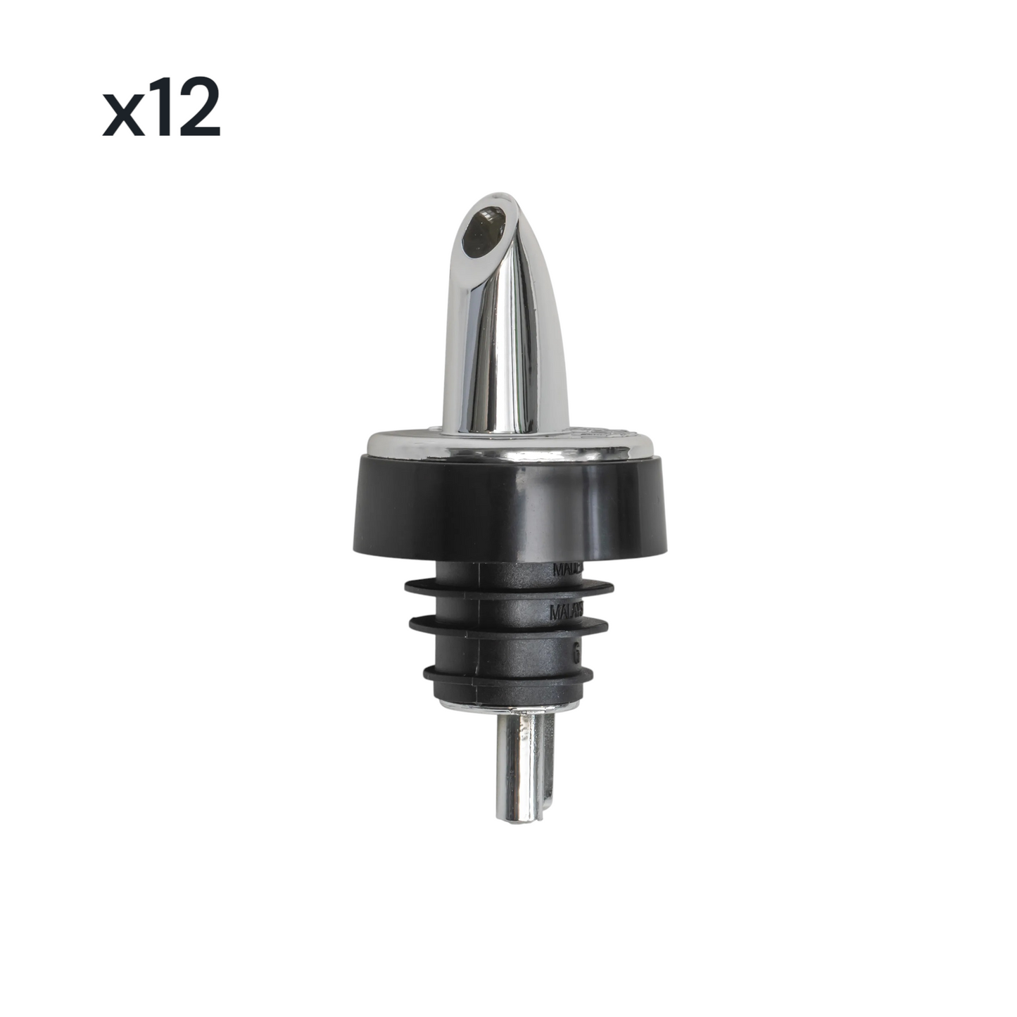 Free Flow Pourer, Chrome, With Collar, Medium Flow (x12) - Premium Home from Chabrias Ltd - Just £8.99! Shop now at Chabrias Ltd