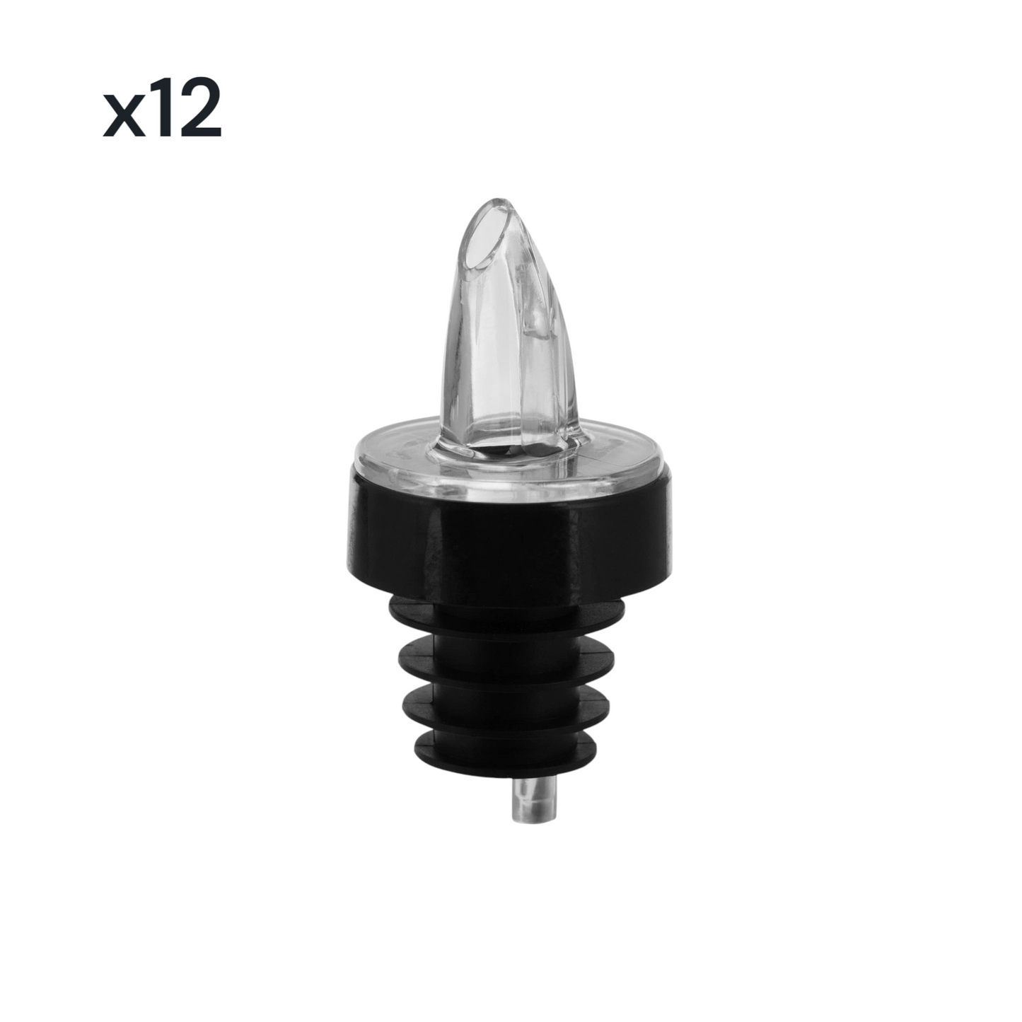 Free Flow Pourer, Clear With Collar, Medium Flow (x12) - Premium Home from Chabrias Ltd - Just £8.54! Shop now at Chabrias Ltd