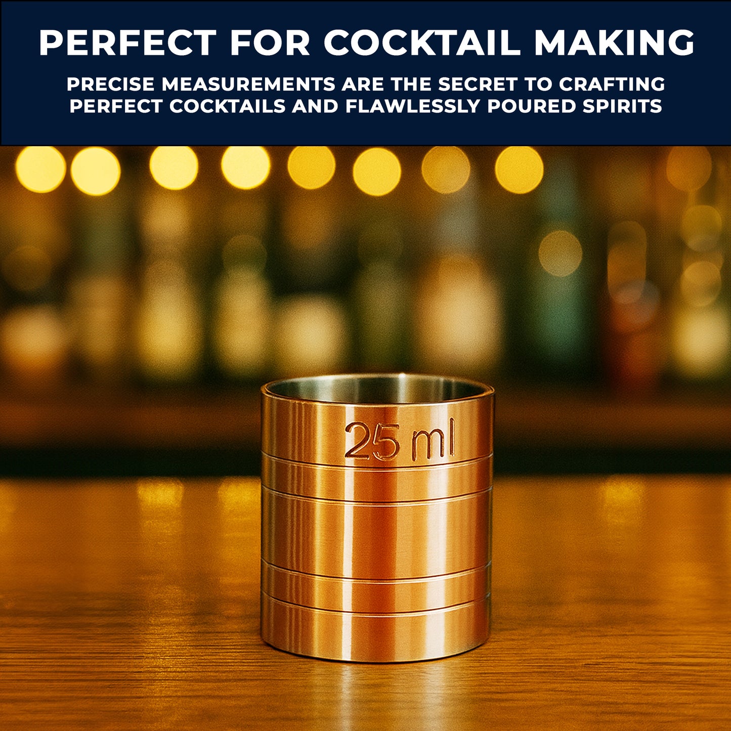 Stainless Steel 25ml Thimble Measure Copper Plated, Government Stamped - Premium Kitchen from Chabrias Ltd - Just £4.99! Shop now at Chabrias Ltd