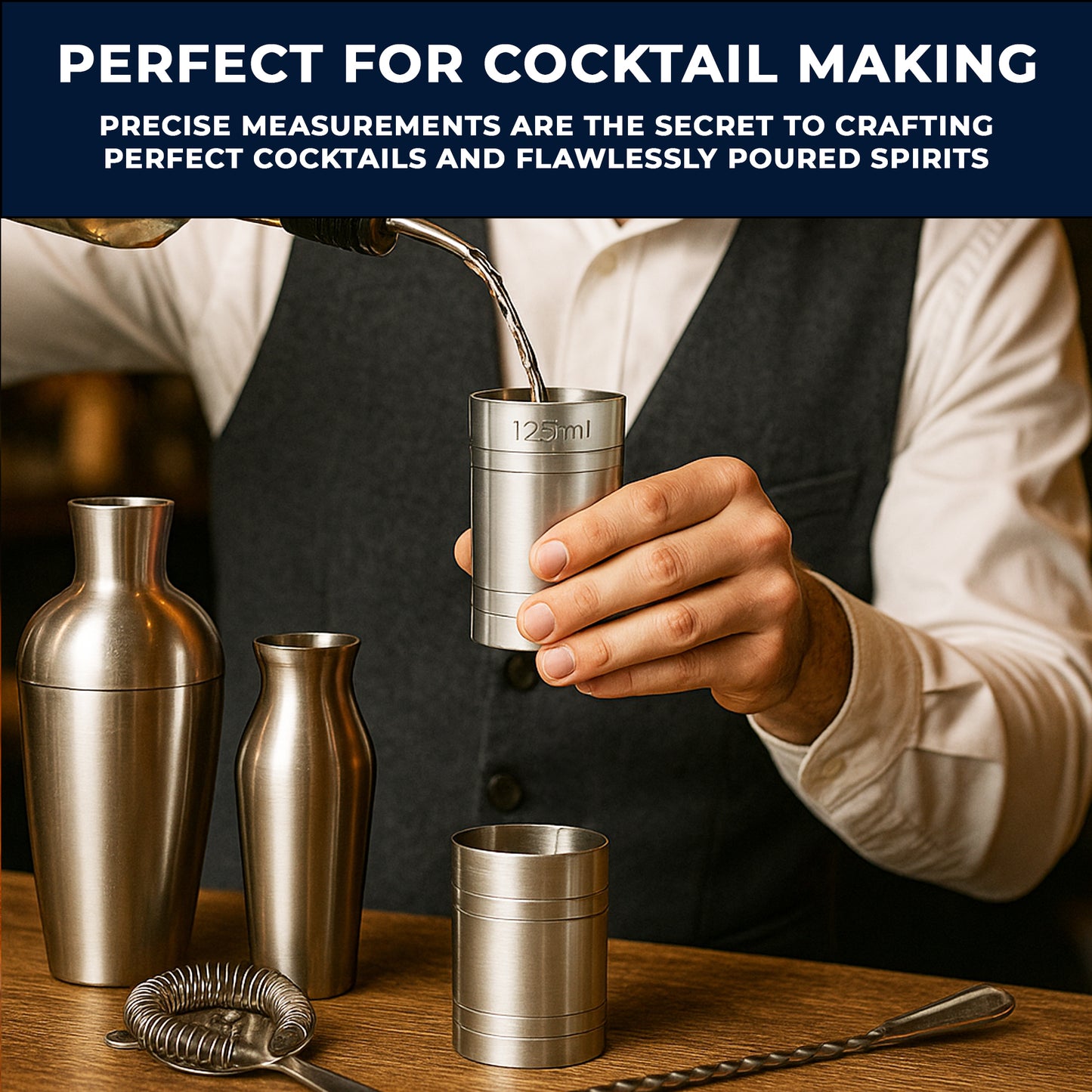Stainless Steel 125ml Thimble Measure Government Stamped - Premium Kitchen from Chabrias Ltd - Just £5.99! Shop now at Chabrias Ltd