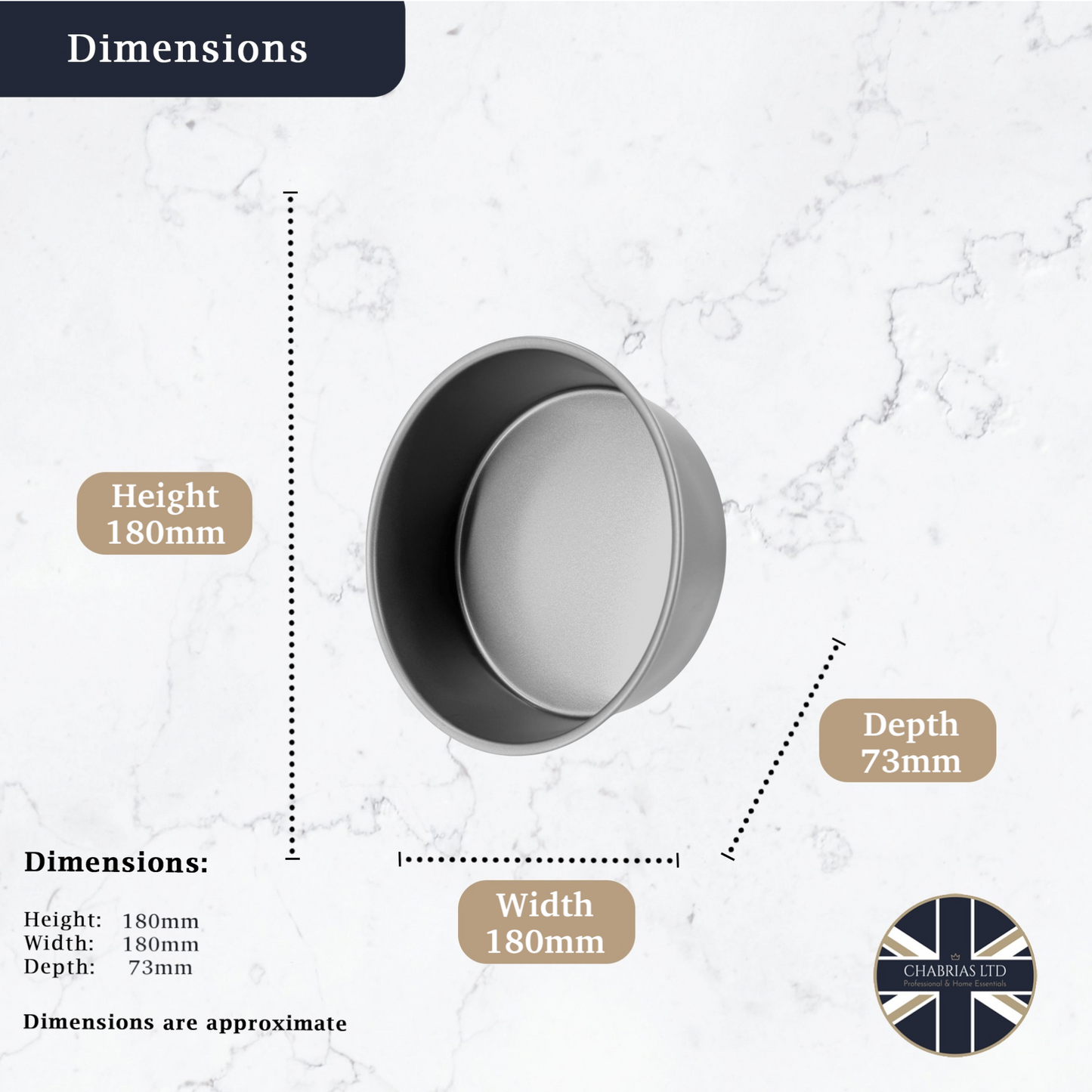 Non-Stick Round Cake Tin, Deep 18cm (2 piece) - Premium Kitchen from Chabrias Ltd - Just £9.99! Shop now at Chabrias Ltd