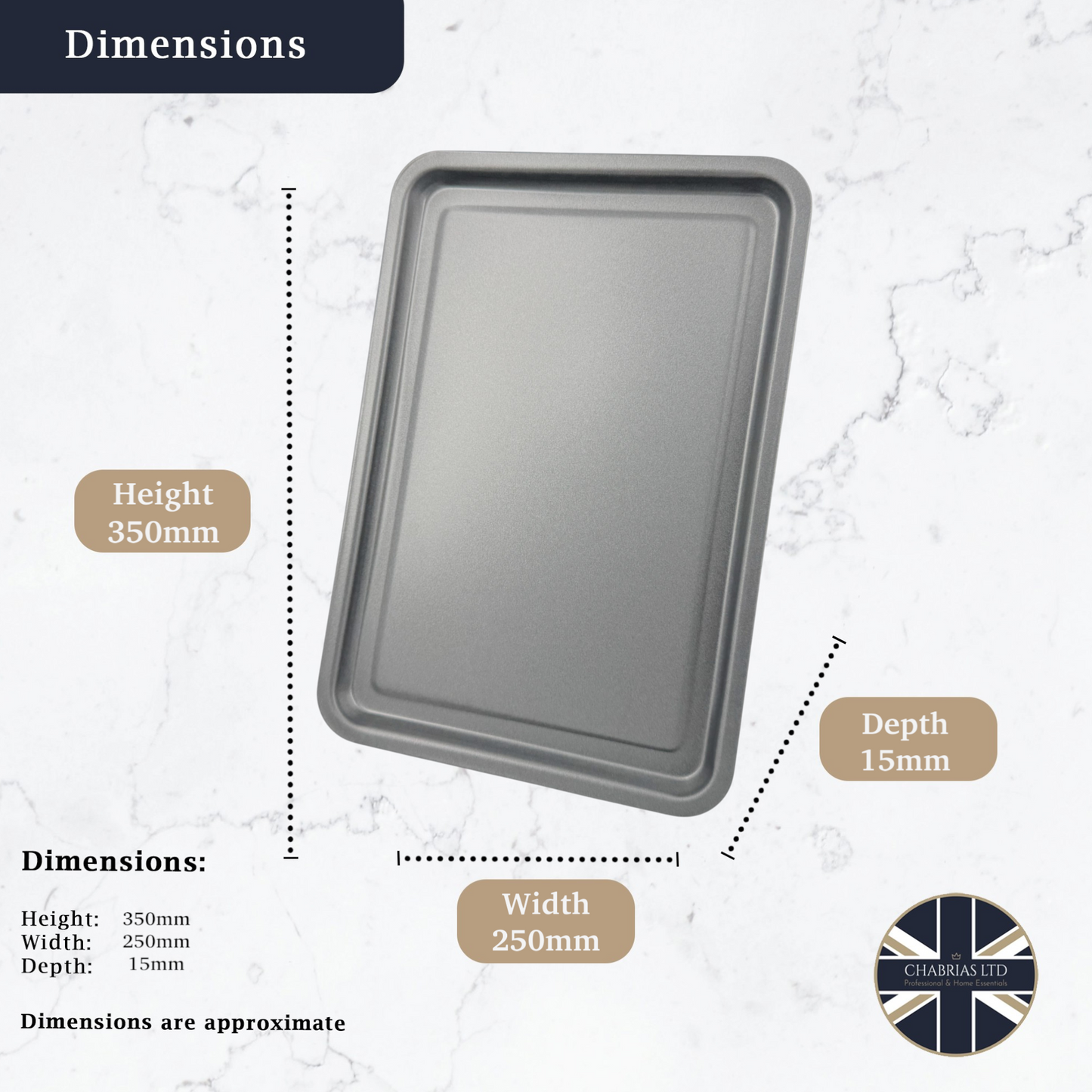 Non-Stick Oven Baking Tray Large, 35cm (2 piece) - Premium Kitchen from Chabrias Ltd - Just £9.99! Shop now at Chabrias Ltd