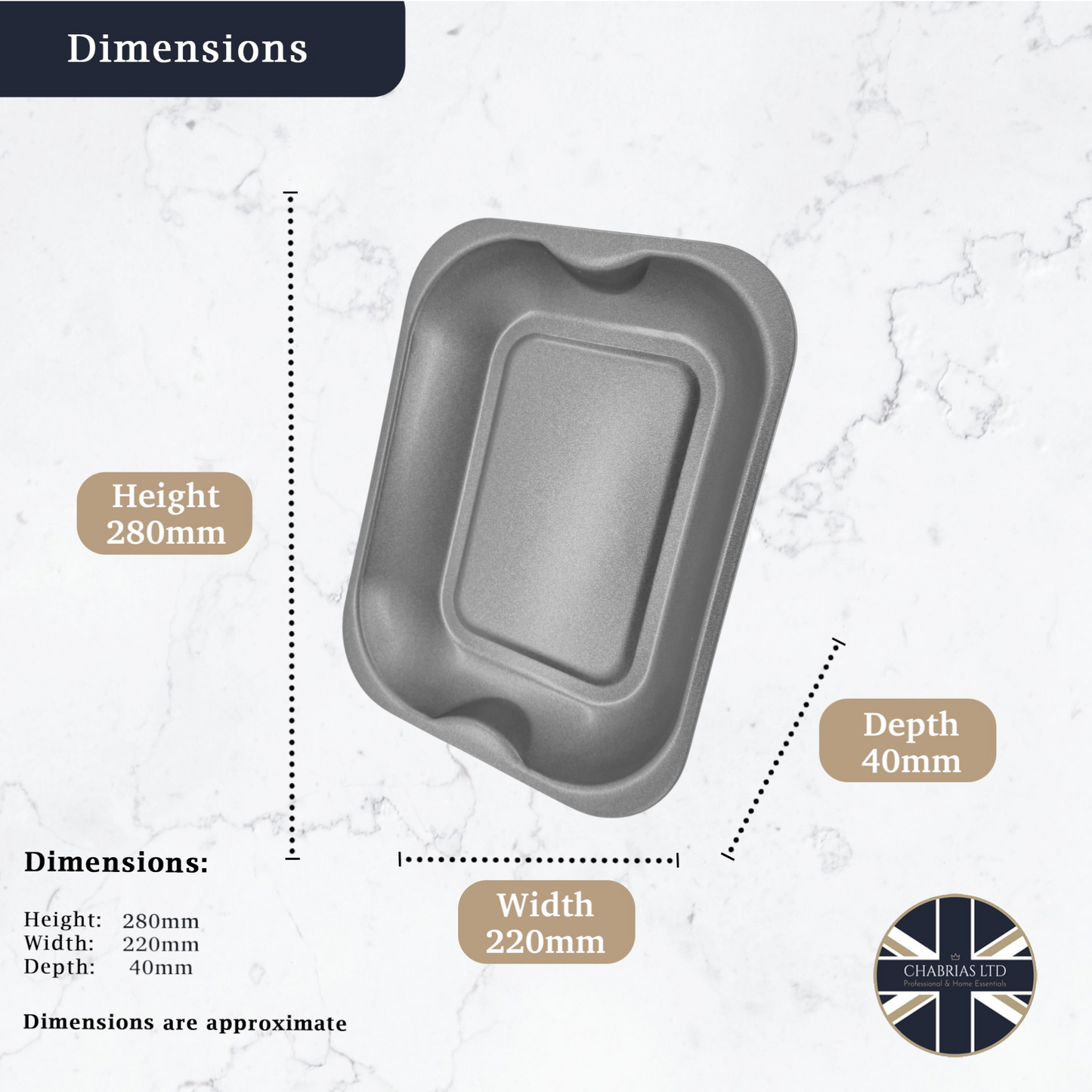 Non-Stick Roasting Baking Tray Small, 28cm (2 piece) - Premium Kitchen from Chabrias Ltd - Just £13.99! Shop now at Chabrias Ltd