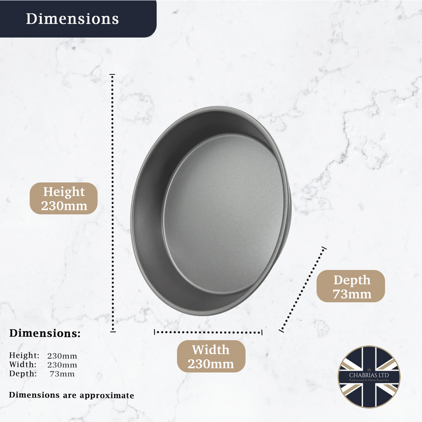 Non-Stick Round Cake Tin, Deep 23cm (2 piece) - Premium Kitchen from Chabrias Ltd - Just £11.99! Shop now at Chabrias Ltd