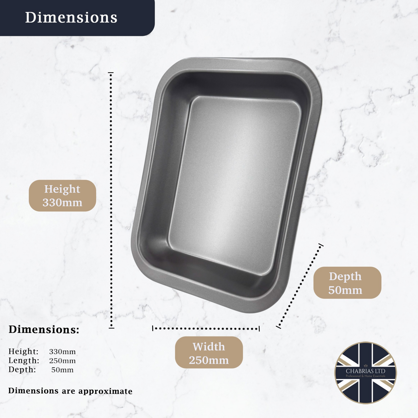Non-Stick Roasting Baking Oven Tray, Medium (33cm) - Premium Kitchen from Chabrias Ltd - Just £7.99! Shop now at Chabrias Ltd