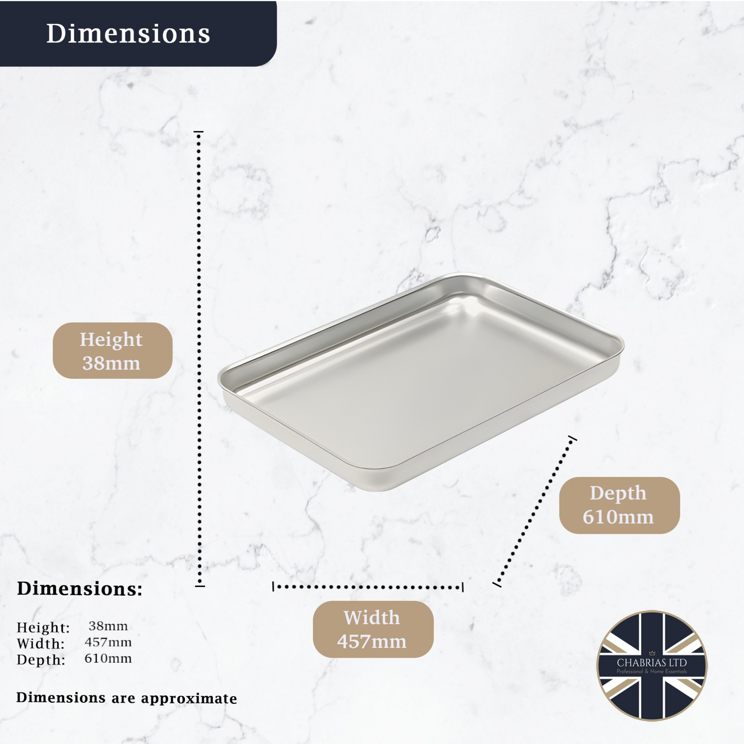 Professional Aluminium Baking Tray, Bakewell Pan, 24" - Premium Home from Chabrias Ltd - Just £28.99! Shop now at Chabrias Ltd