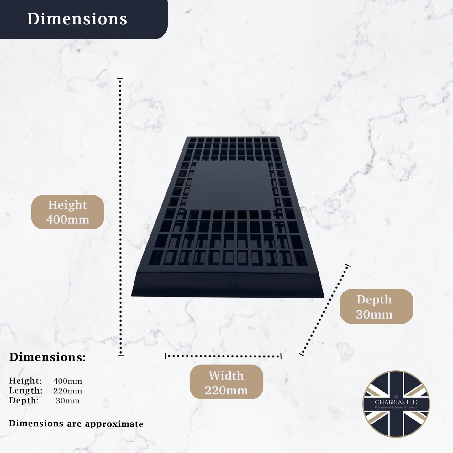 Uni Bar Plastic Drip Tray with Removable Grill, Navy - Premium BISS from Chabrias Ltd - Just £11.99! Shop now at Chabrias Ltd