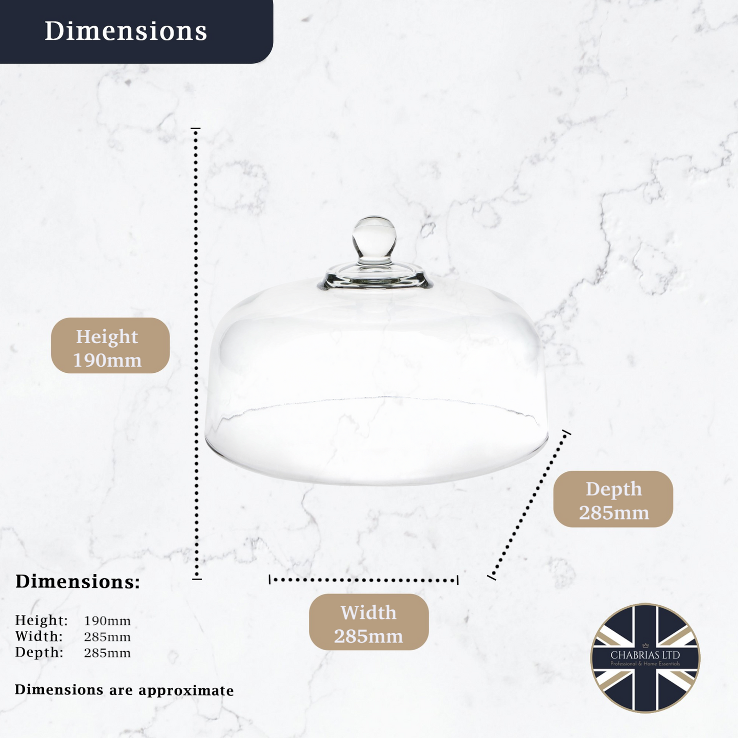 Glass Cake Dome 11.25" - Premium Home from Chabrias Ltd - Just £21.99! Shop now at Chabrias Ltd