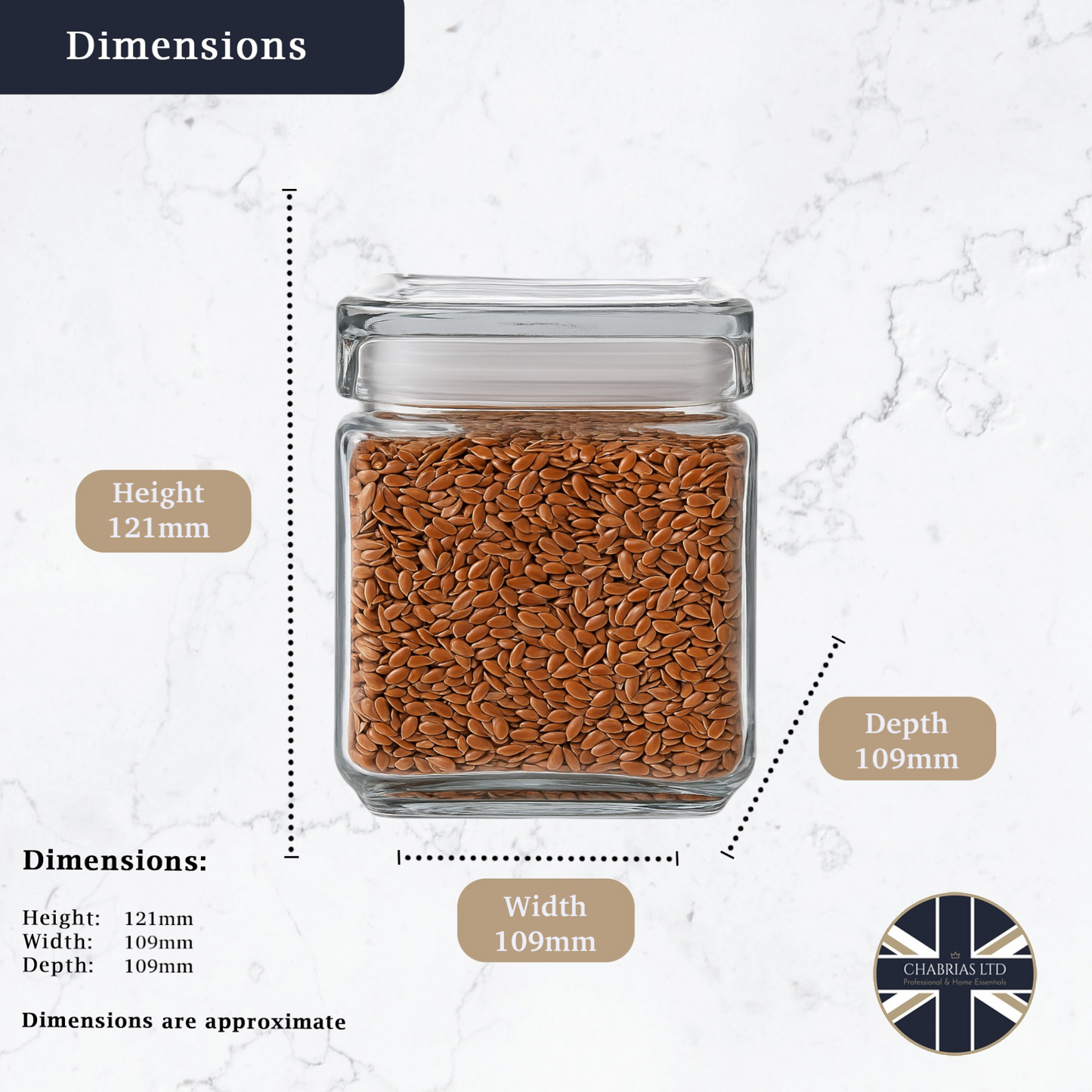 Stackable Storage Glass Jar, 1L (3 pack) - Premium Home from Chabrias Ltd - Just £25.49! Shop now at Chabrias Ltd