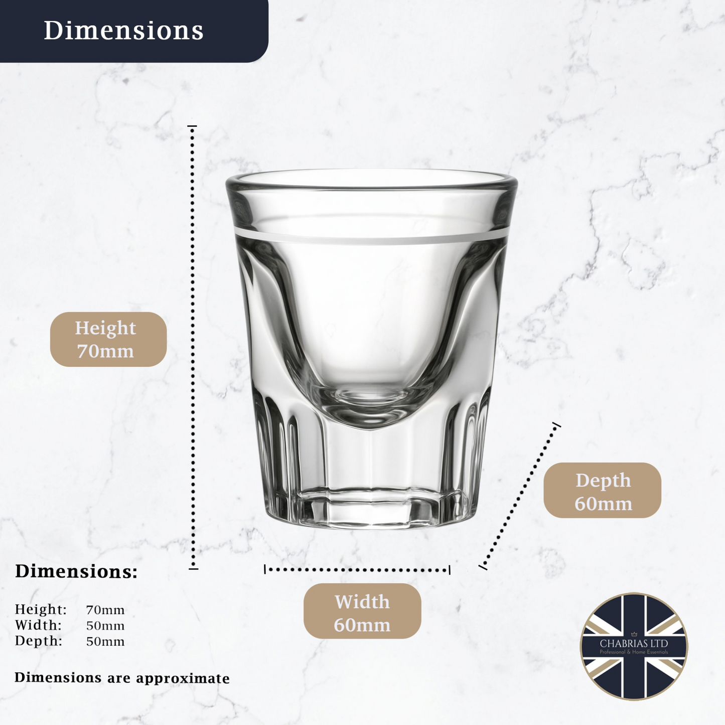 Whiskey Shot Glass 2oz with 1oz Line (48 pack) - Premium Kitchen from Anchor Hocking - Just £81.99! Shop now at Chabrias Ltd