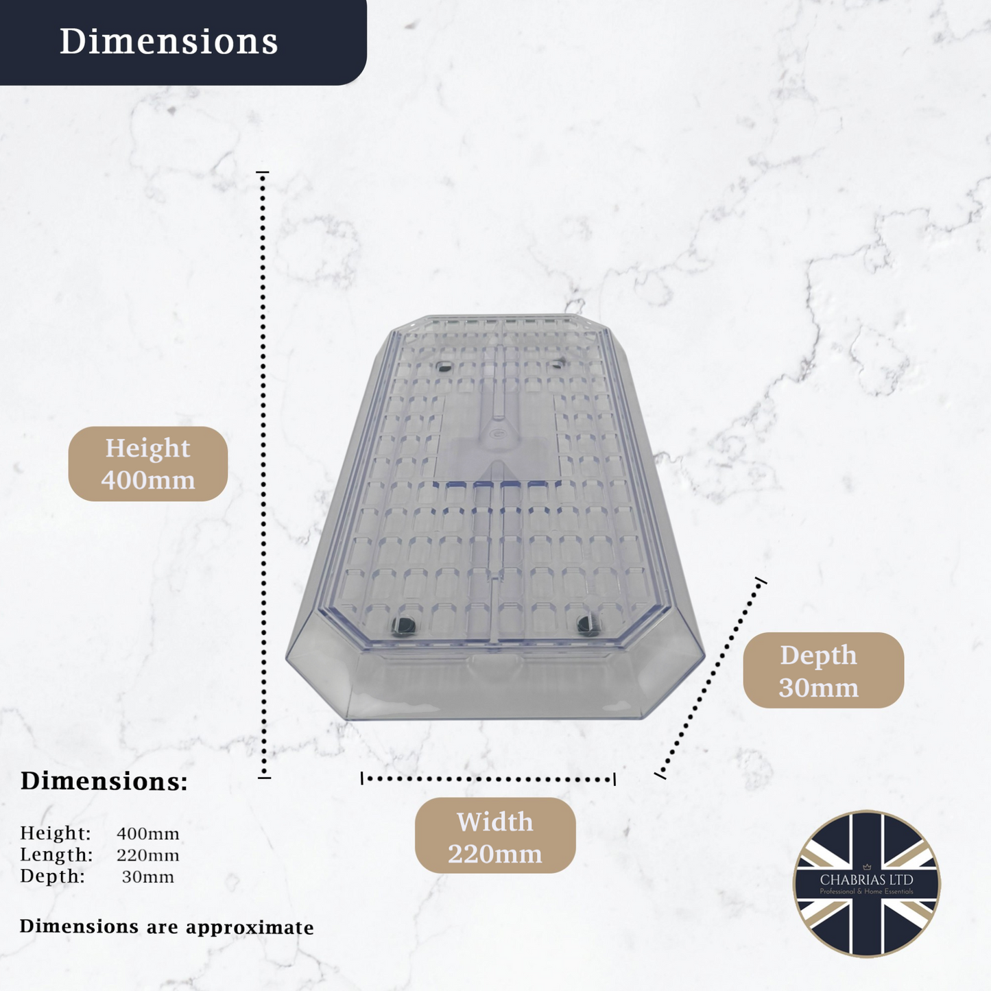 Uni Bar Plastic Drip Tray with Removable Grill,Clear - Premium Kitchen from Chabrias Ltd - Just £11.99! Shop now at Chabrias Ltd
