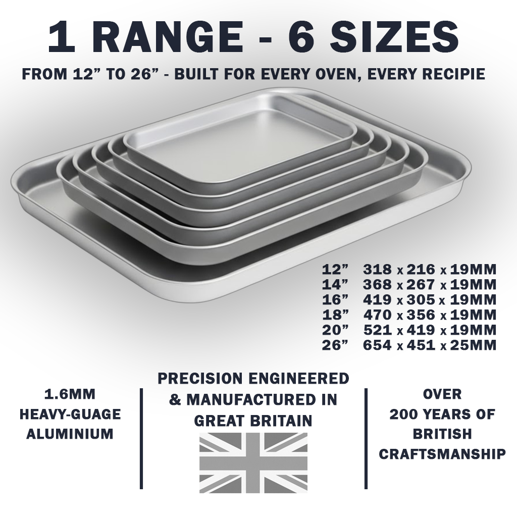 Samuel Groves Professional Aluminium Baking Tray - 14" - Made in England - Premium Kitchen from Chabrias Ltd - Just £12.99! Shop now at Chabrias Ltd