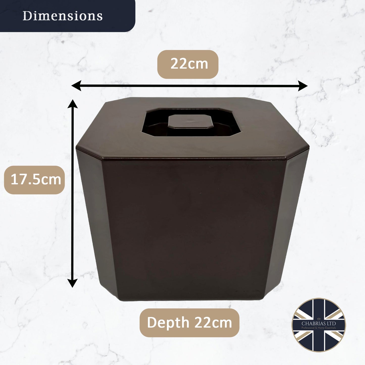 Octagonal Plastic Ice Bucket &Drip Tray Brown - Premium Home from Chabrias Ltd - Just £19.99! Shop now at Chabrias Ltd