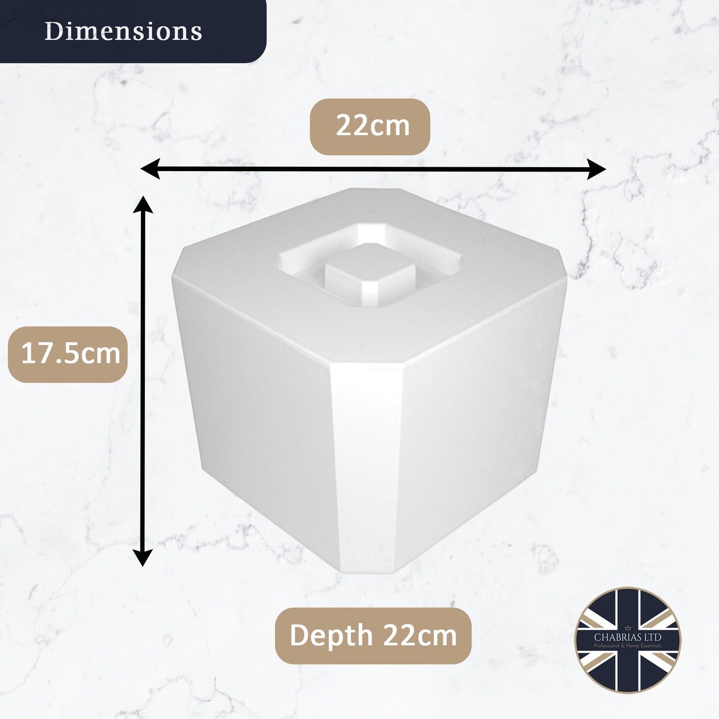 Octagonal Plastic Ice Bucket & Drip Tray White - Premium Home from Chabrias Ltd - Just £14.99! Shop now at Chabrias Ltd