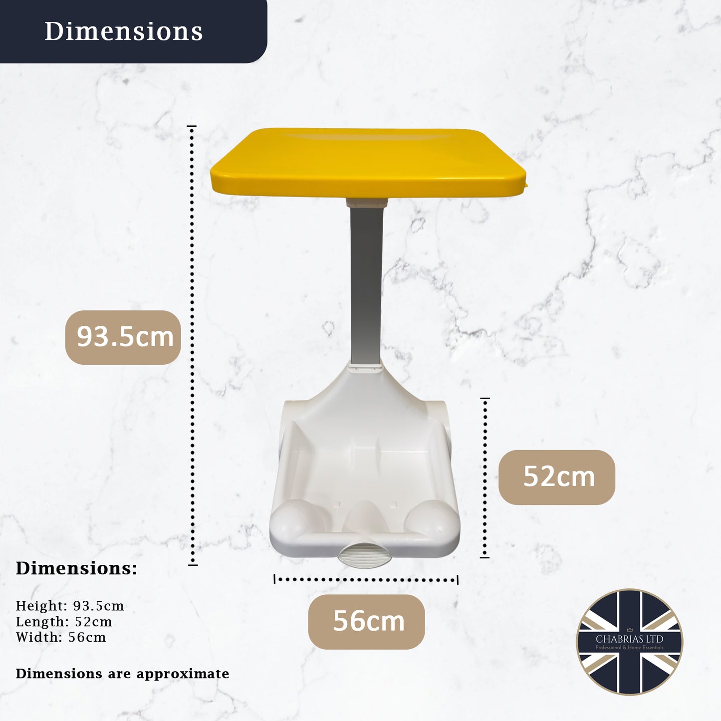 Hands-Free Sack Holder White Base & Yellow Lid, with Clinical Waste Sticker - Premium Bins from Chabrias Ltd - Just £89.99! Shop now at Chabrias Ltd
