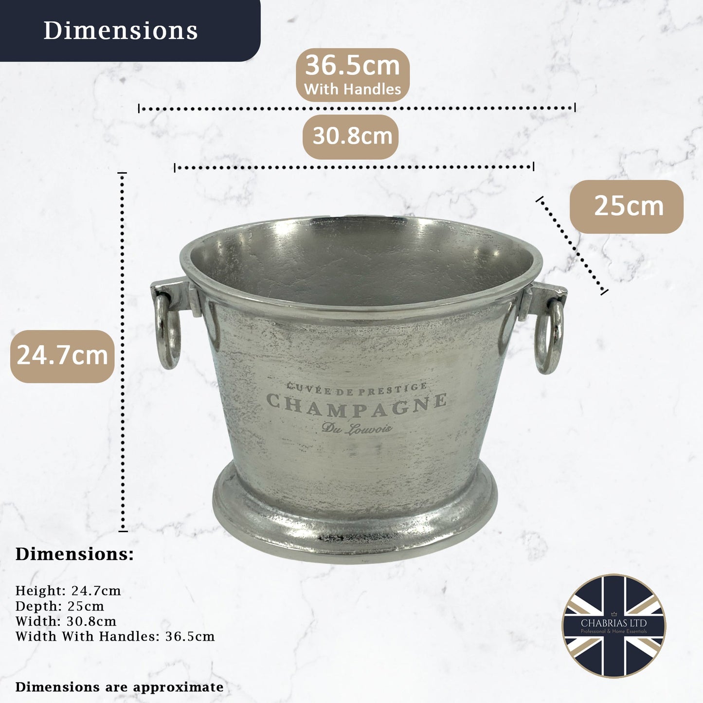 Deluxe Vintage Grand Brasserie "Cuvée de Prestige" Champagne Bucket - Premium Kitchen from Chabrias Ltd - Just £75.99! Shop now at Chabrias Ltd