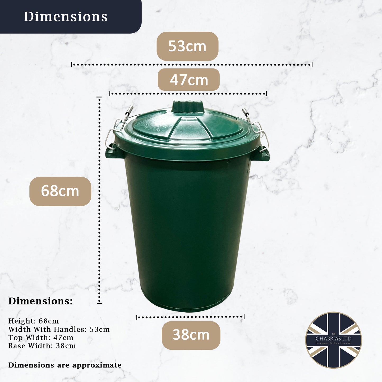 Heavy Duty Plastic Bin, With Locking Clip Lid, Green, 85L - Premium Bins from Chabrias Ltd - Just £29.99! Shop now at Chabrias Ltd