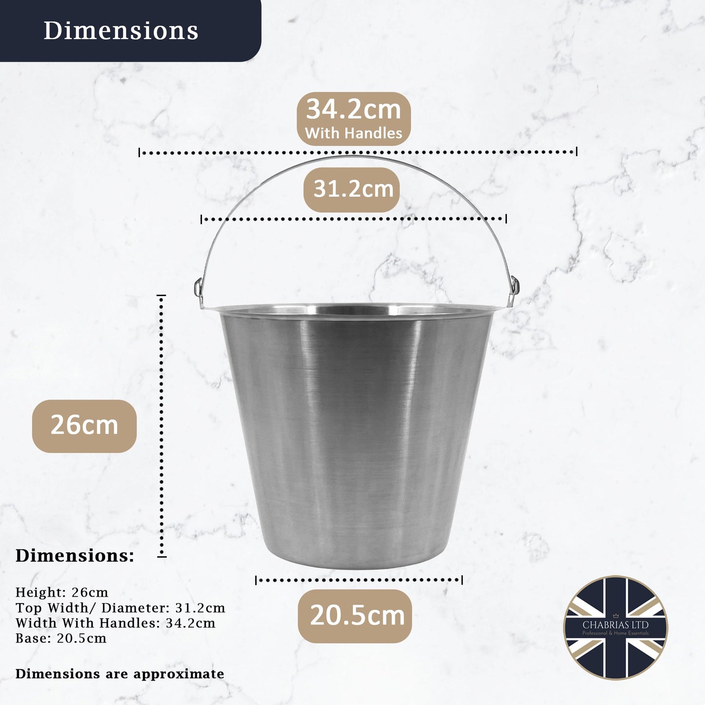 Stainless Steel Ice Bucket, 12L - Premium Home from Chabrias Ltd - Just £24.99! Shop now at Chabrias Ltd