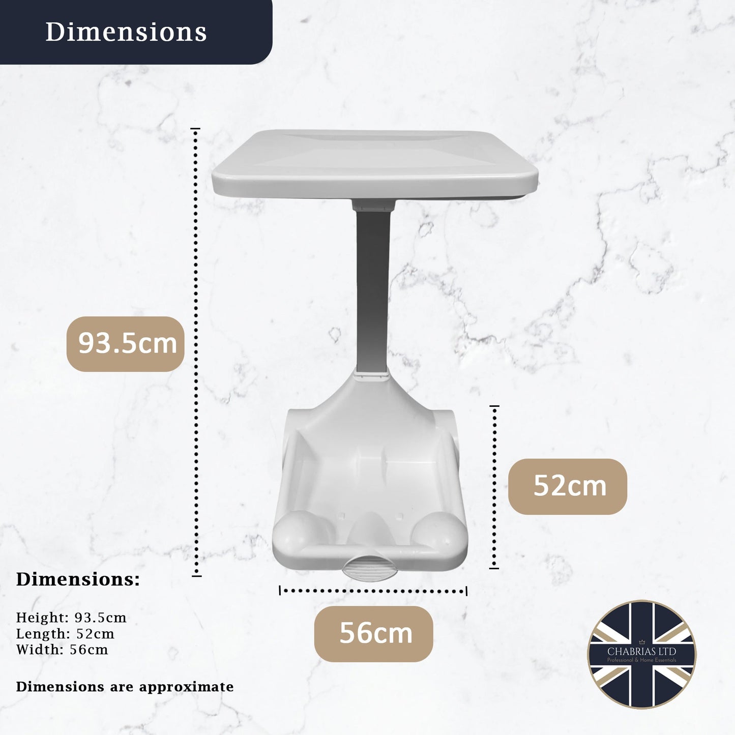 Hands-Free Sack Holder White Base & White Lid, With General Waste Sticker - Premium Bins from Chabrias Ltd - Just £89.99! Shop now at Chabrias Ltd