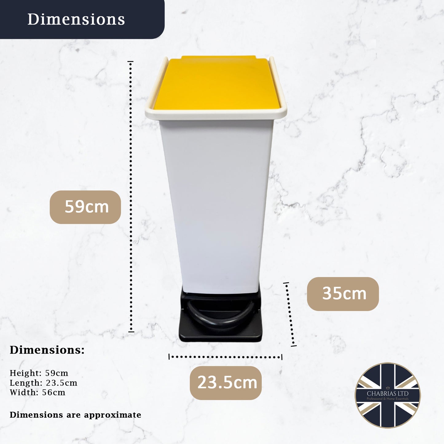 Plastic Fire Retardant Sack Holder, Yellow Lid, 20L - Premium Bins from Chabrias Ltd - Just £79.99! Shop now at Chabrias Ltd