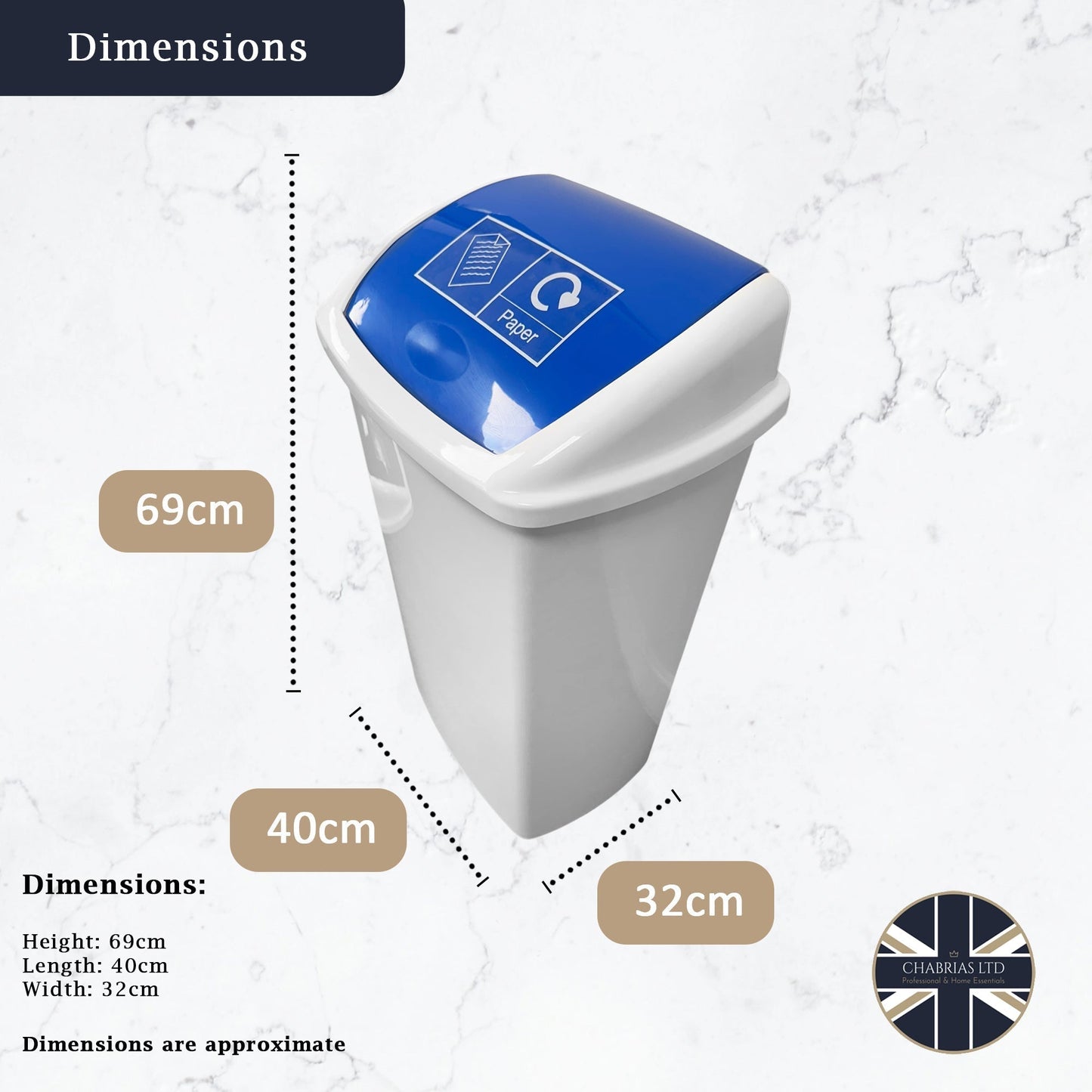 Chabrias Ltd Plastic swing top bin, Flip top - Premium RC1 from Chabrias Ltd - Just £21.84! Shop now at Chabrias Ltd
