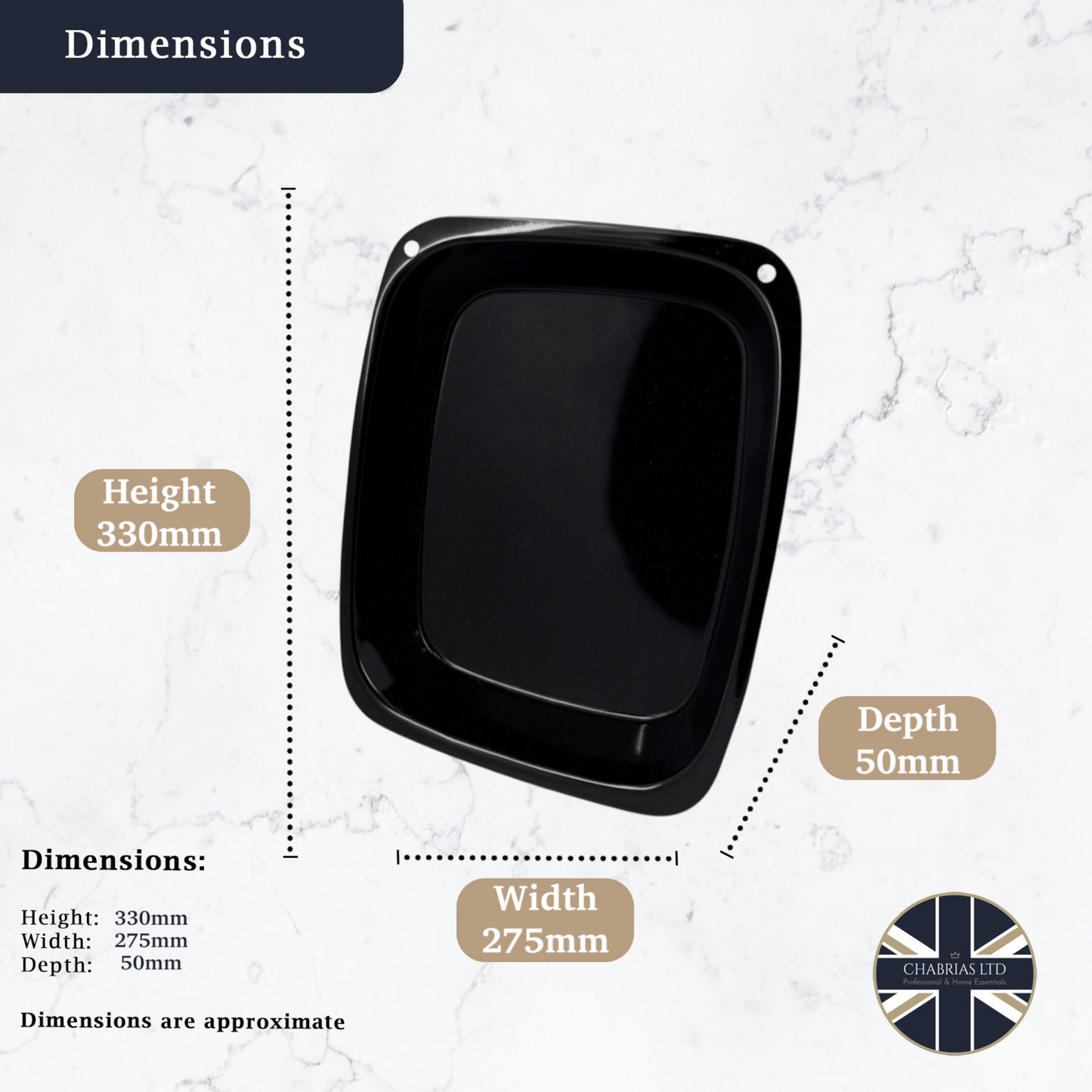 Vitreous Enamel Medium Roasting Tray & Large Oven Tray Set (33cm/36cm) - Premium Kitchen from Chabrias Ltd - Just £17.99! Shop now at Chabrias Ltd
