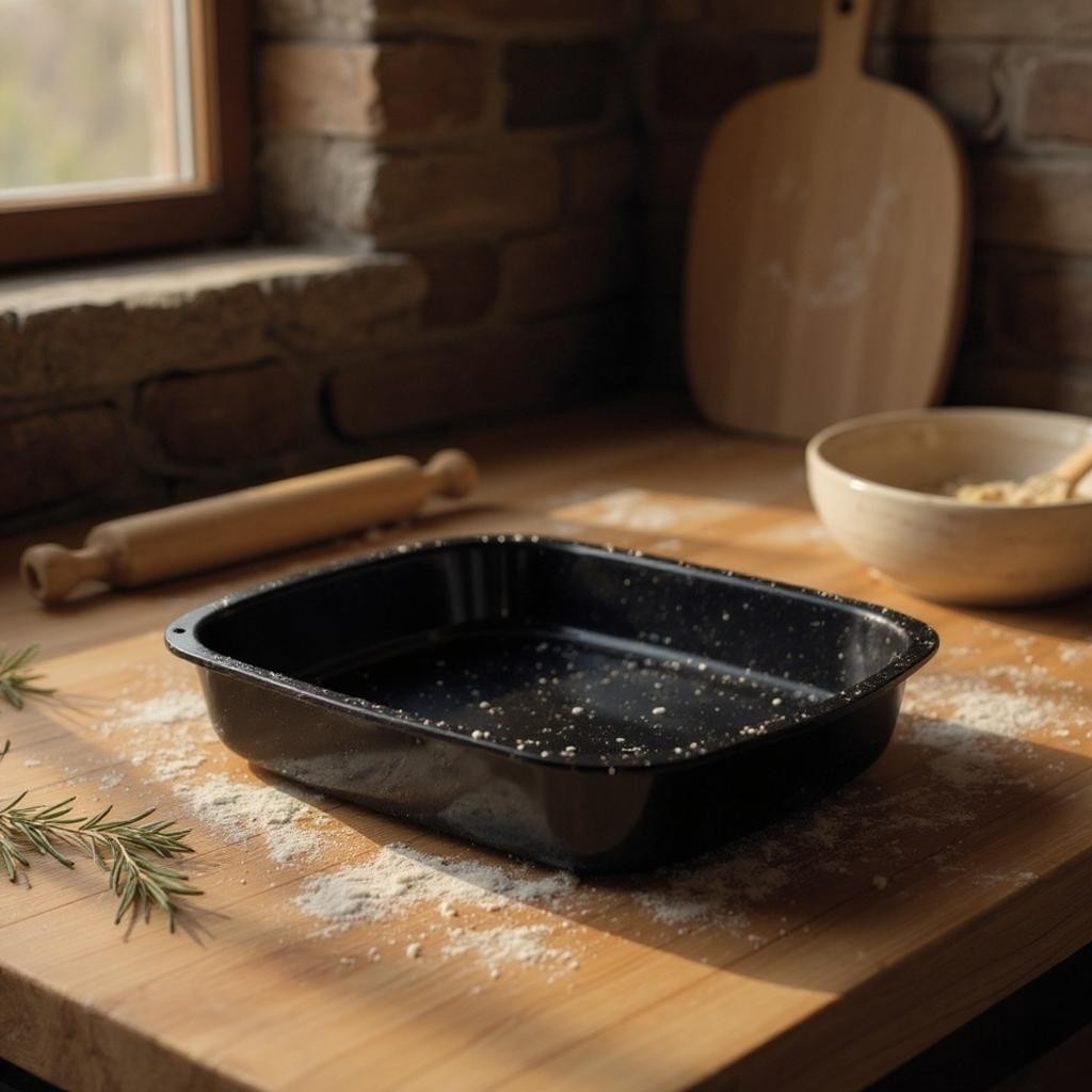 Vitreous Enamel Roasting Tray, Medium, 33cm - Premium Kitchen from Chabrias Ltd - Just £11.99! Shop now at Chabrias Ltd